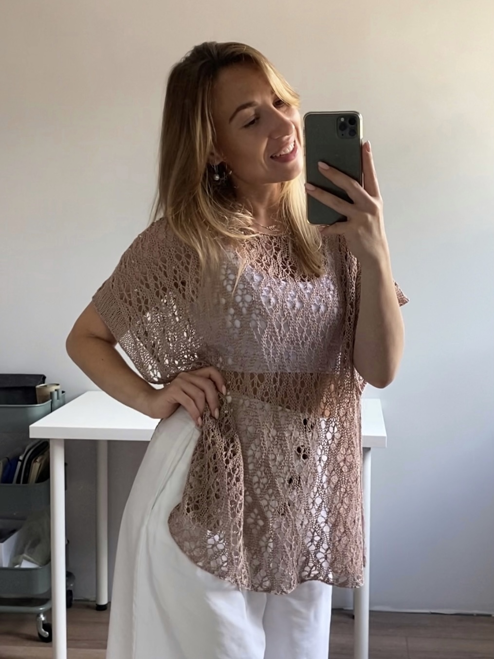 Описание #Блуза_изо_льна_и_бисера