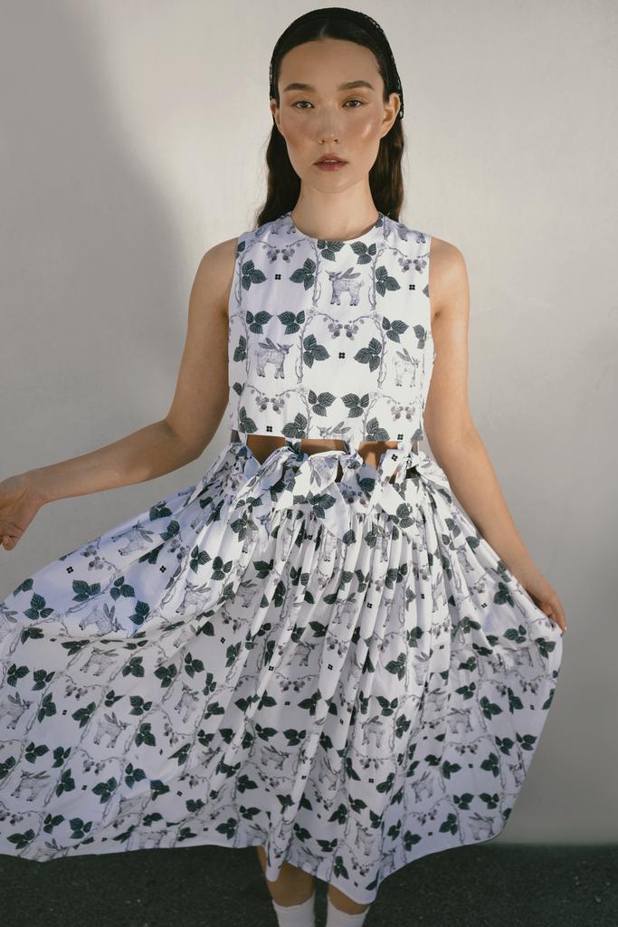 *Платье на лентах со сборкой