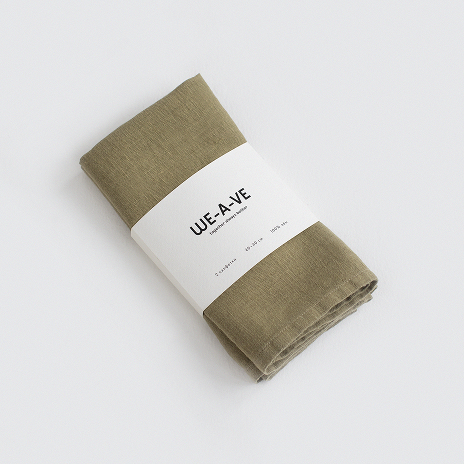 Салфетки из смягчённого льна «Оливка» 2шт.