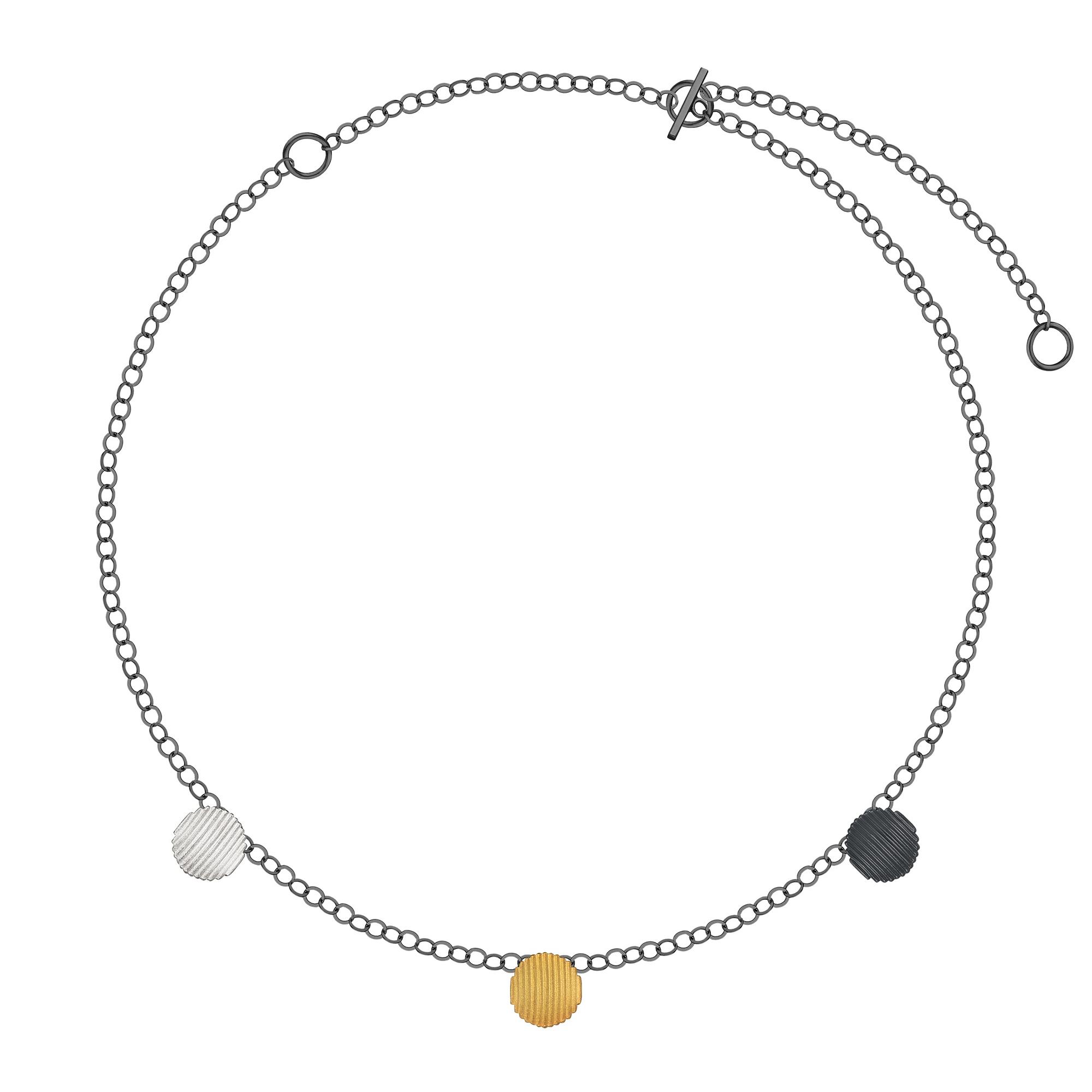 MINE Колье с черной цепочкой