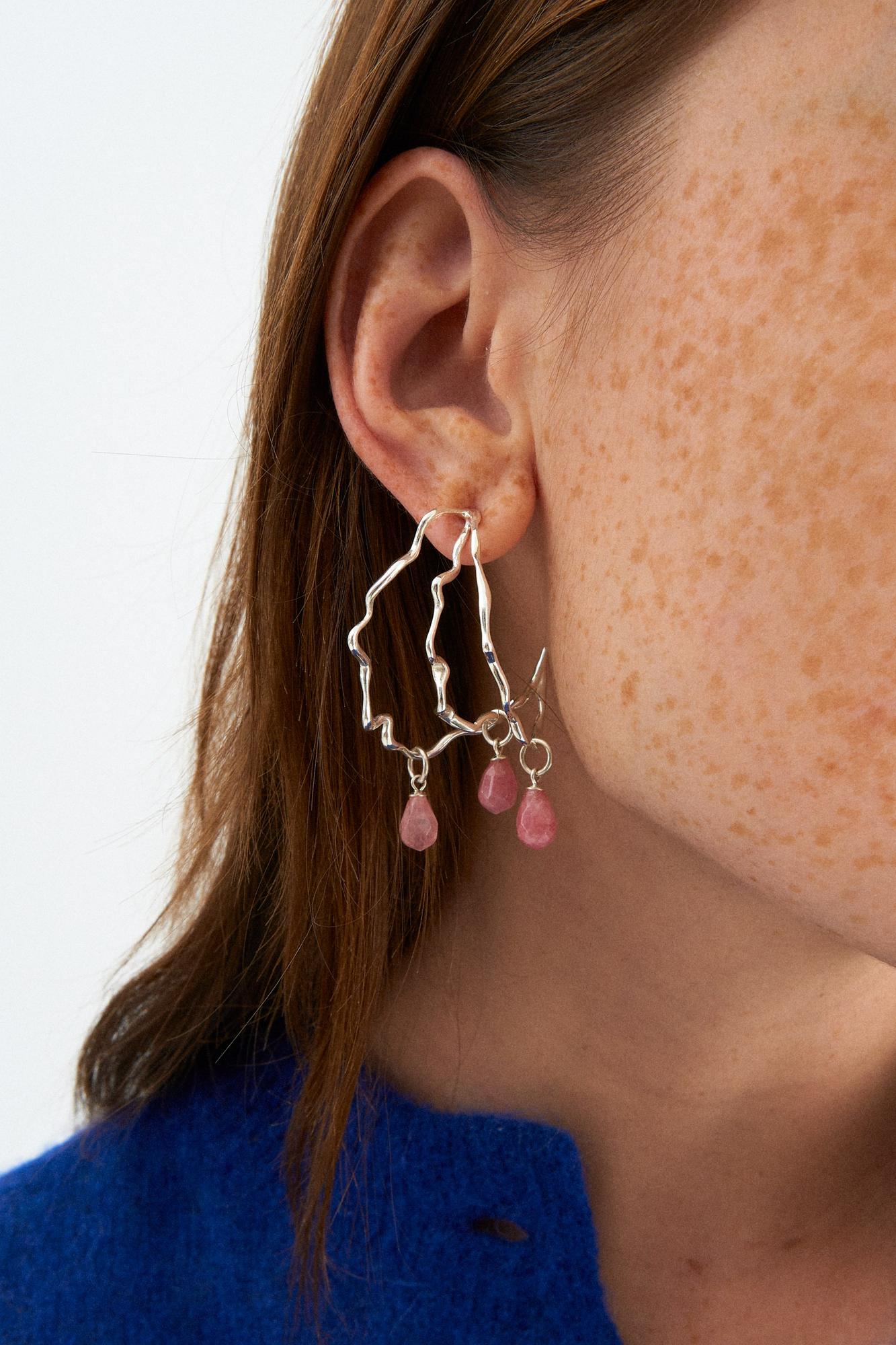 YOSTER Серьги Jade Blooming с нефритом