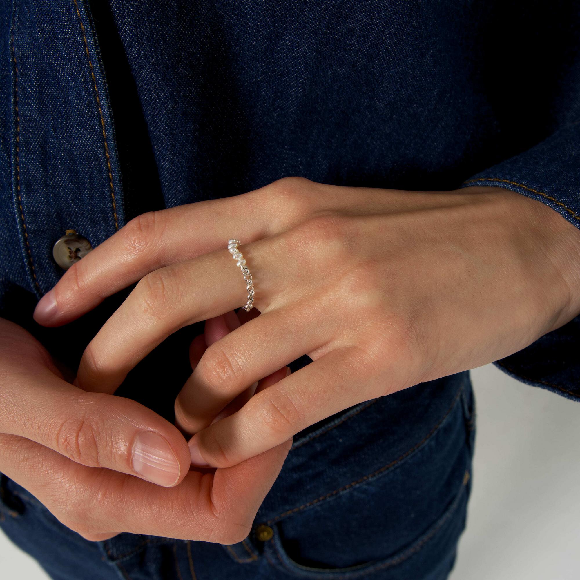 MA Кольцо с мелким жемчугом