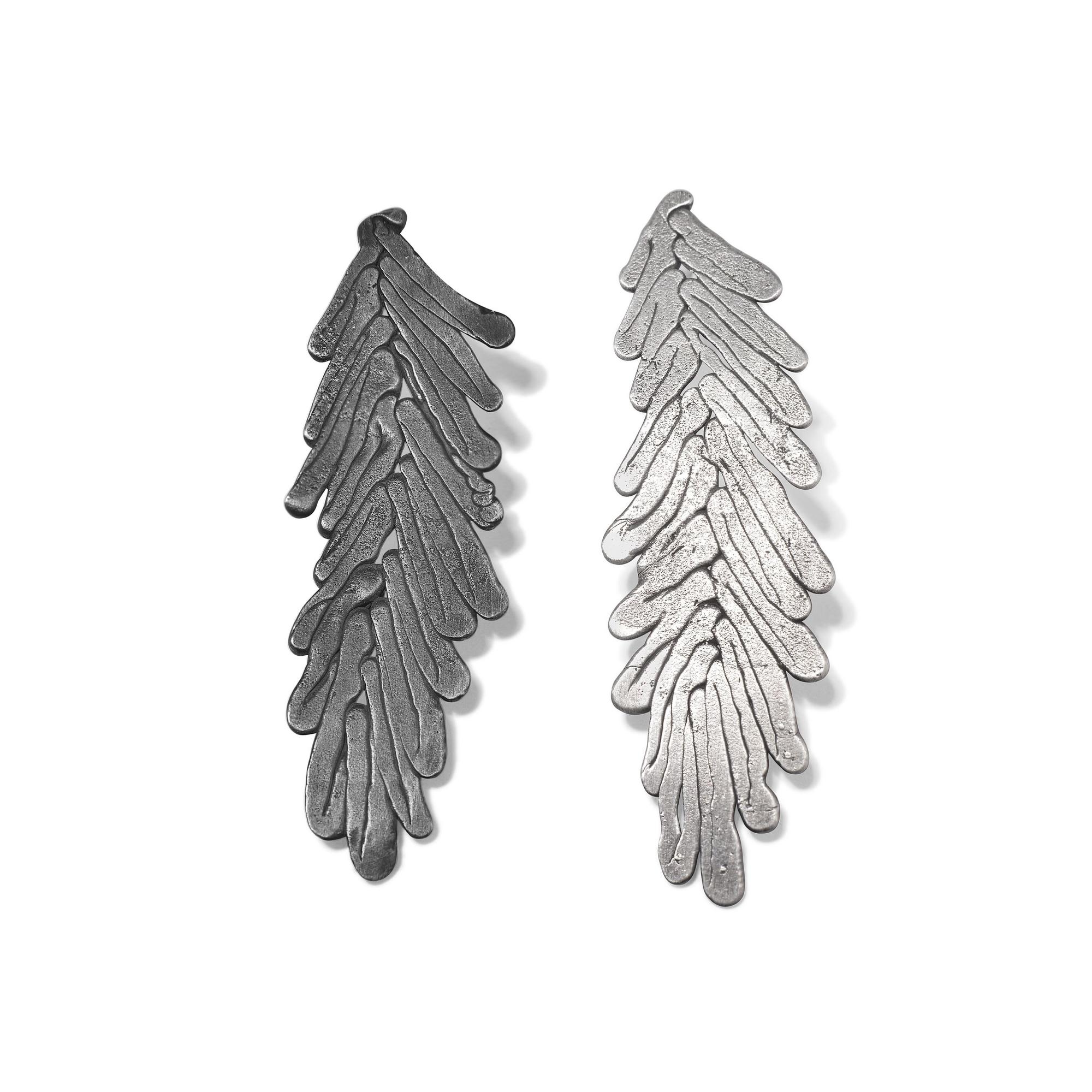 Burcu Büyükünal Серьги Wandering Line оксидированная и серебряная пара