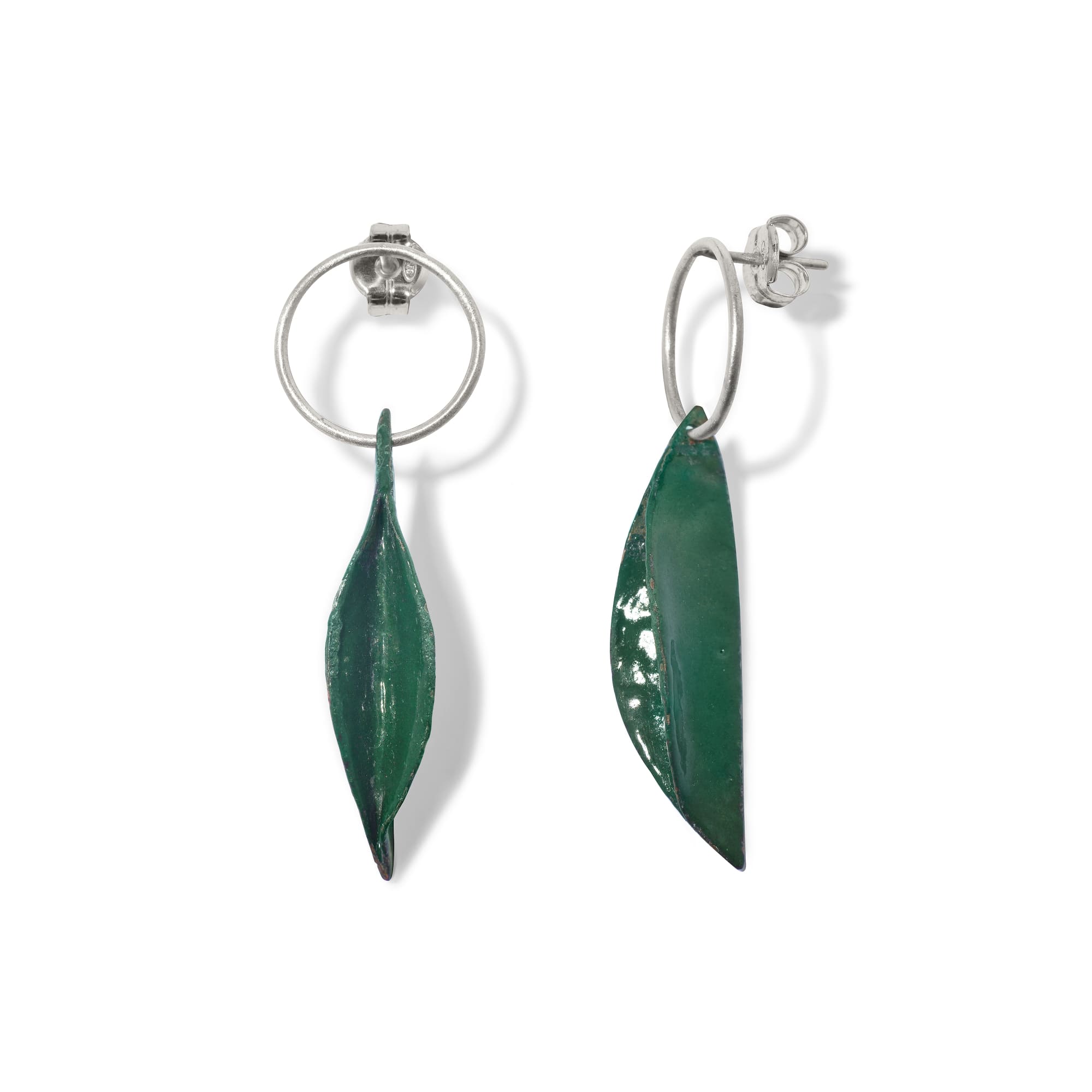 CLARA NIUBÒ Серьги Fulla Mini с зеленой эмалью