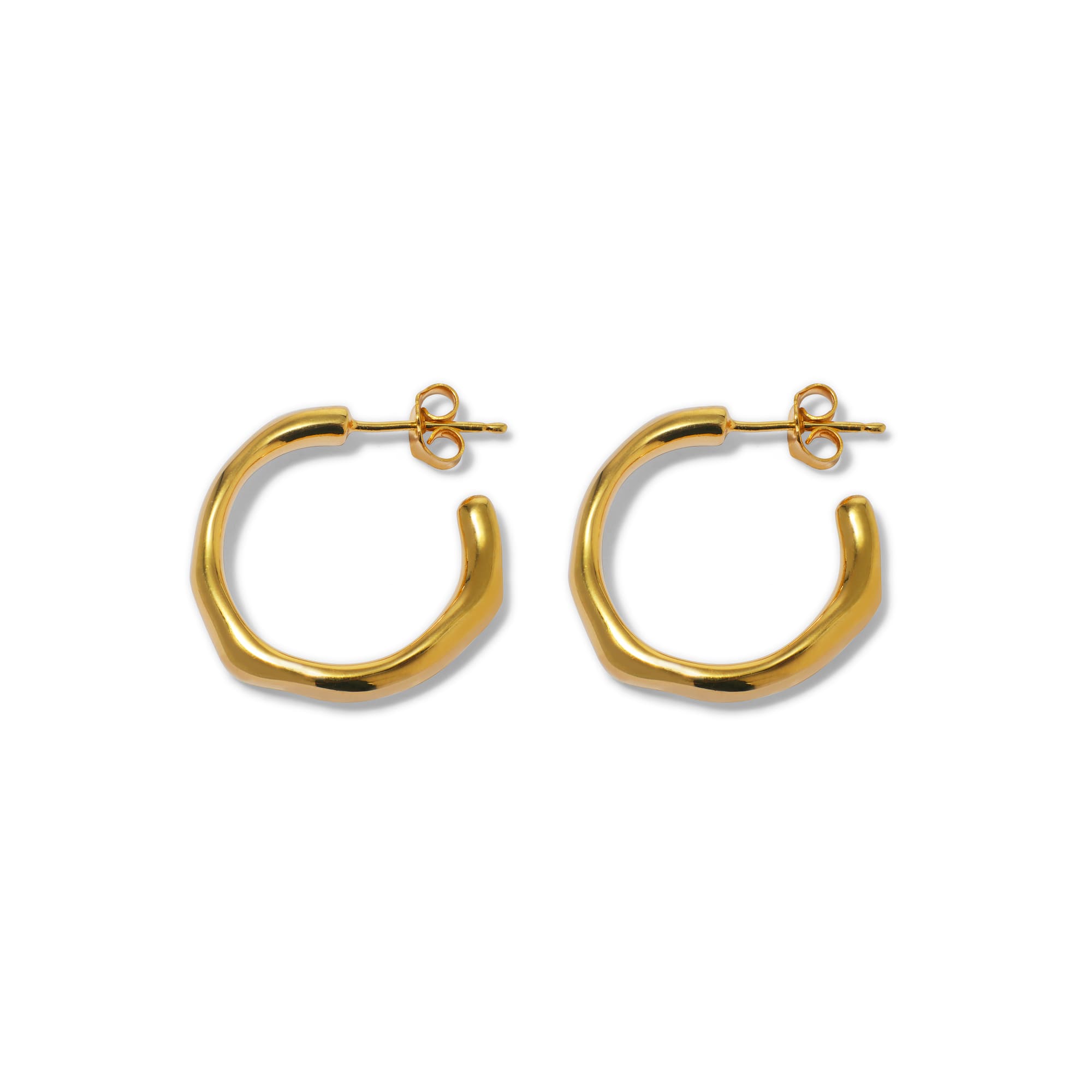 M.O.D Серьги-кольца Fluid в позолоте