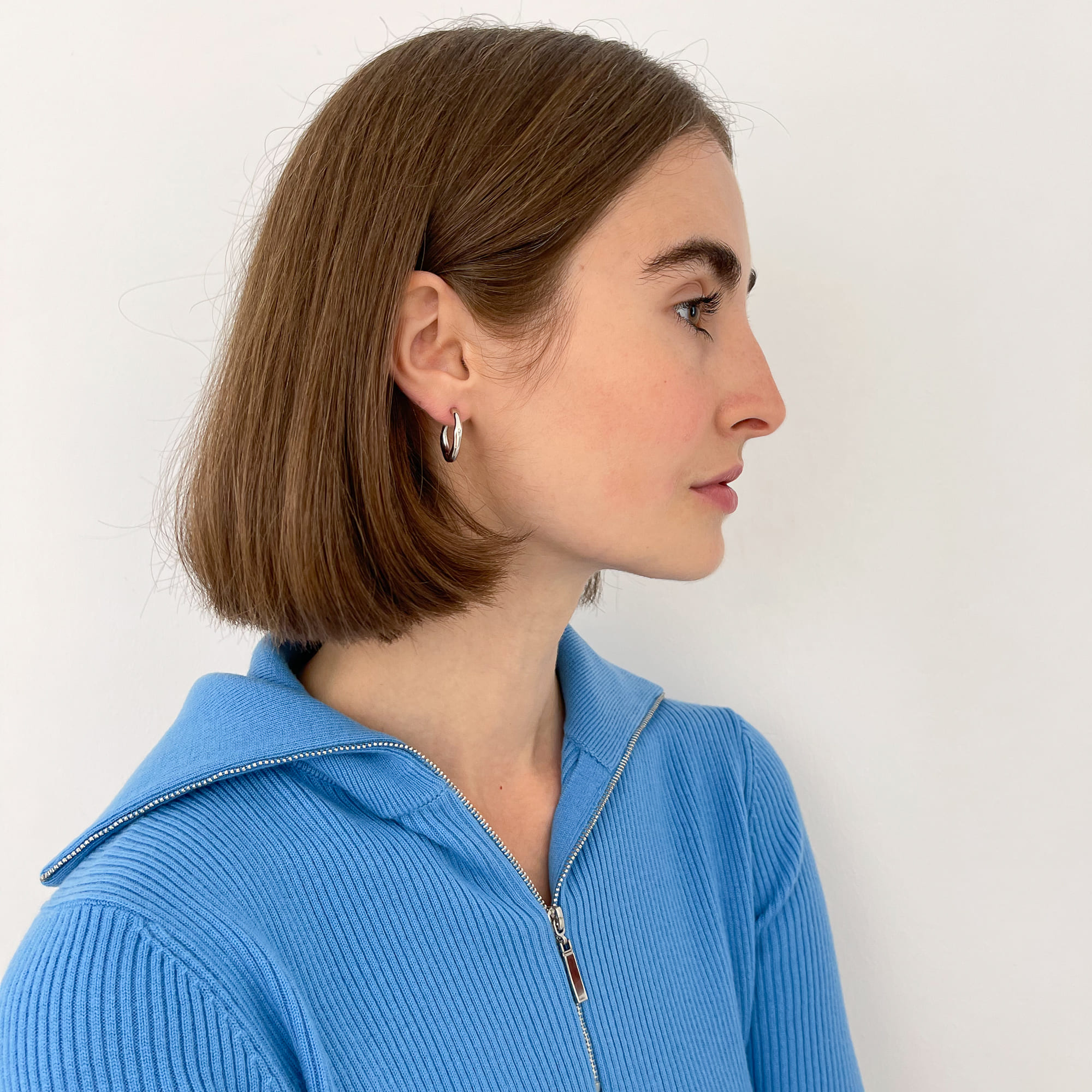 M.O.D Серьги-кольца Fluid в серебре