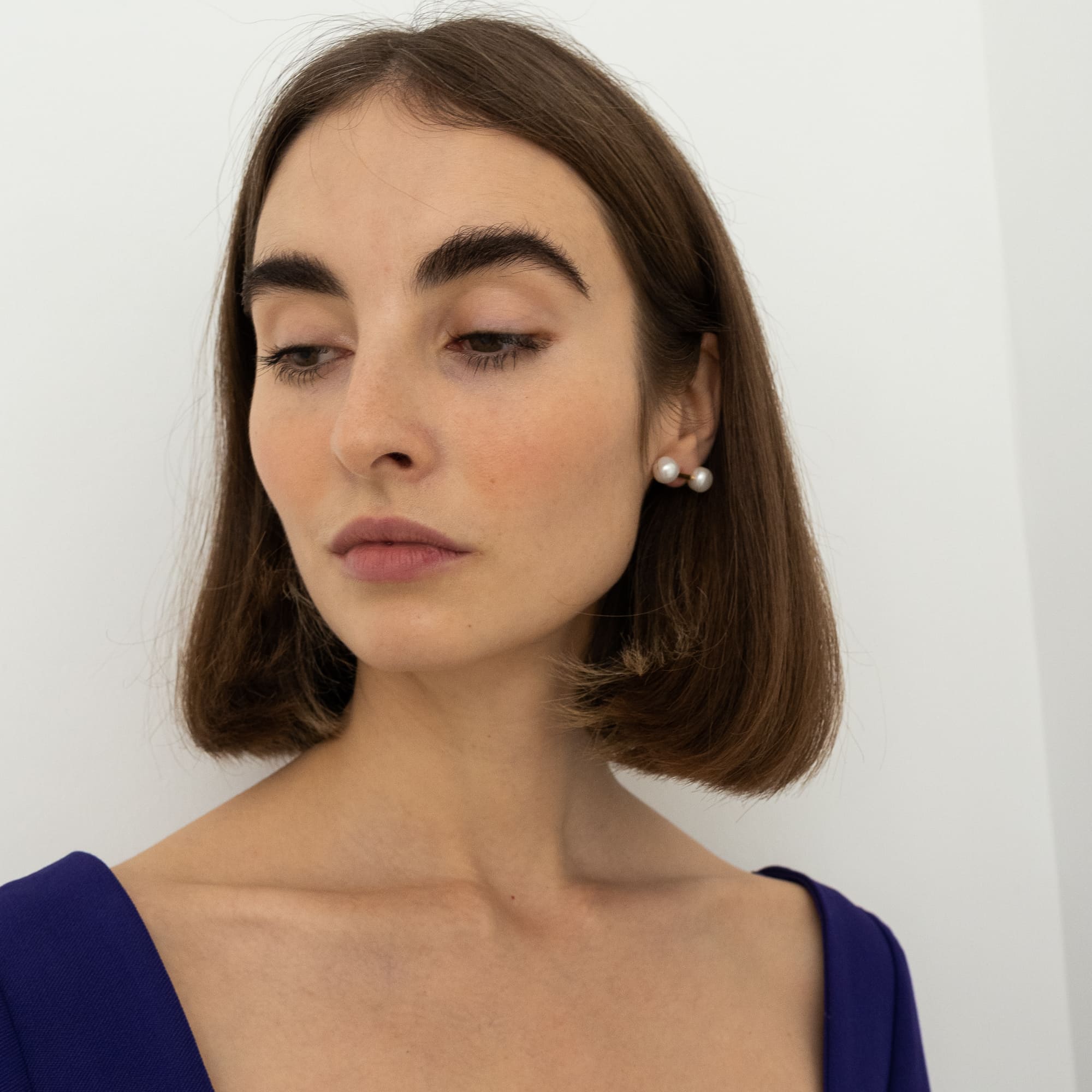 MA Серьги с крупным речным жемчугом