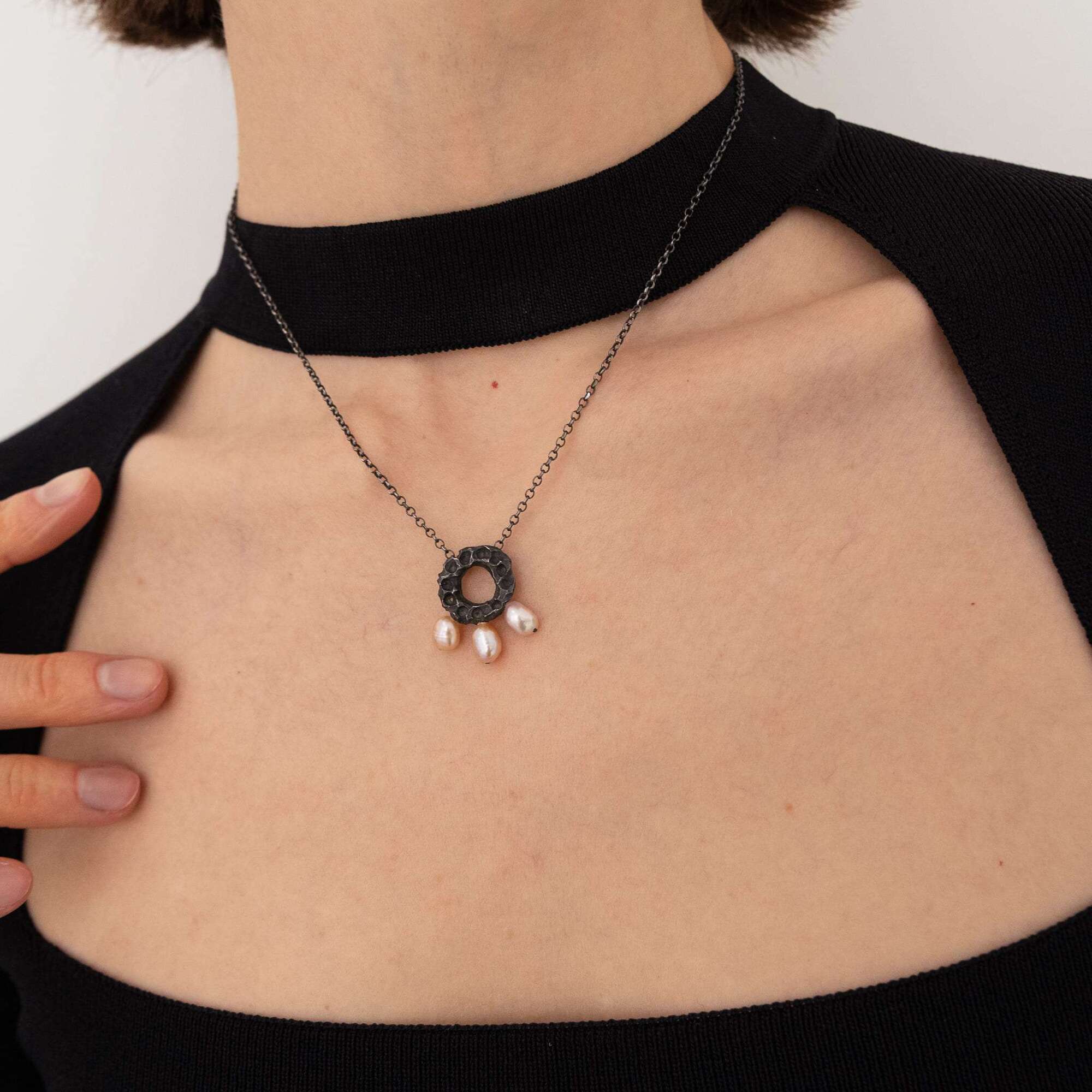 Obo_handcraft Подвеска Розовое Солнце с розовым жемчугом