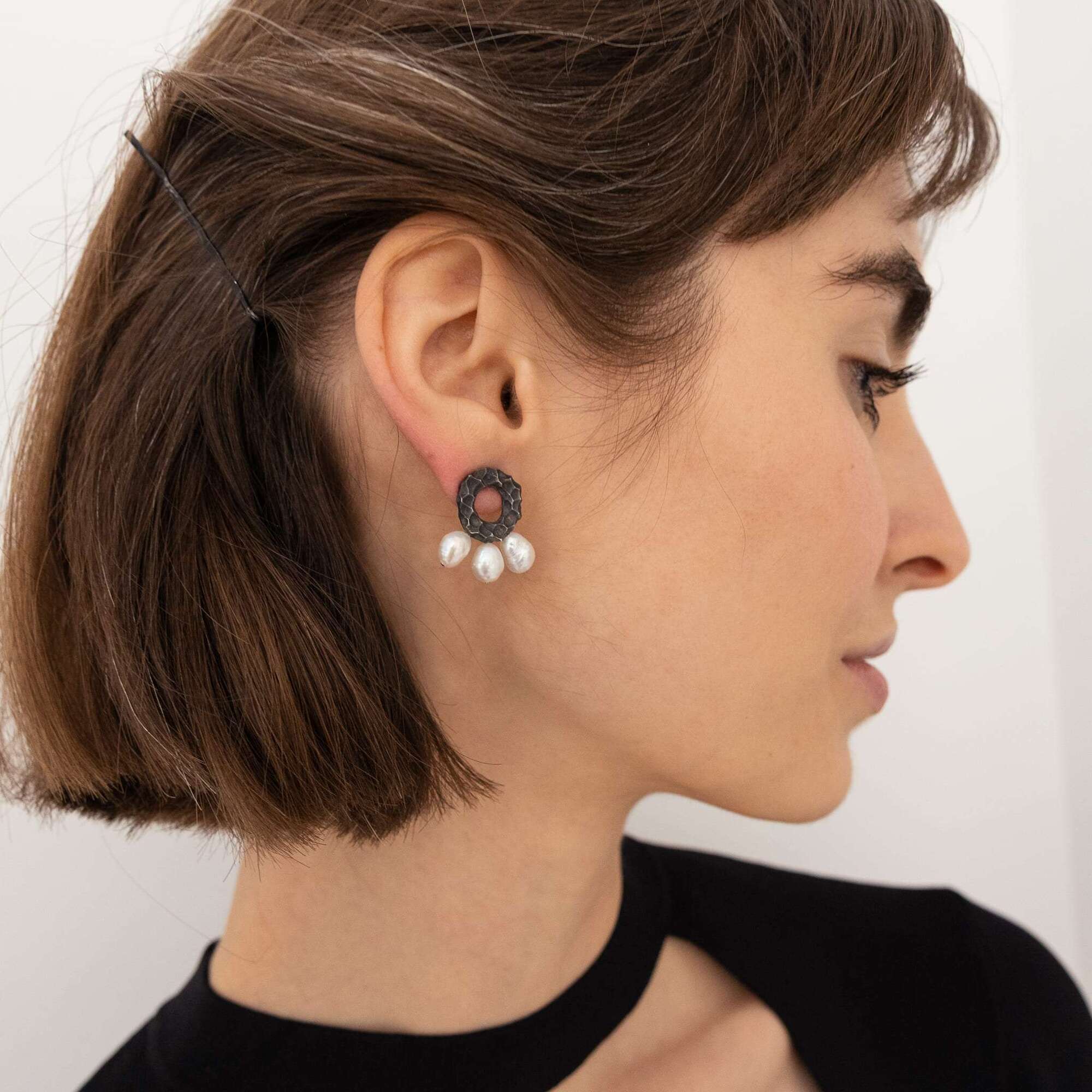 Obo_handcraft Cерьги Летний Дождик с белым жемчугом