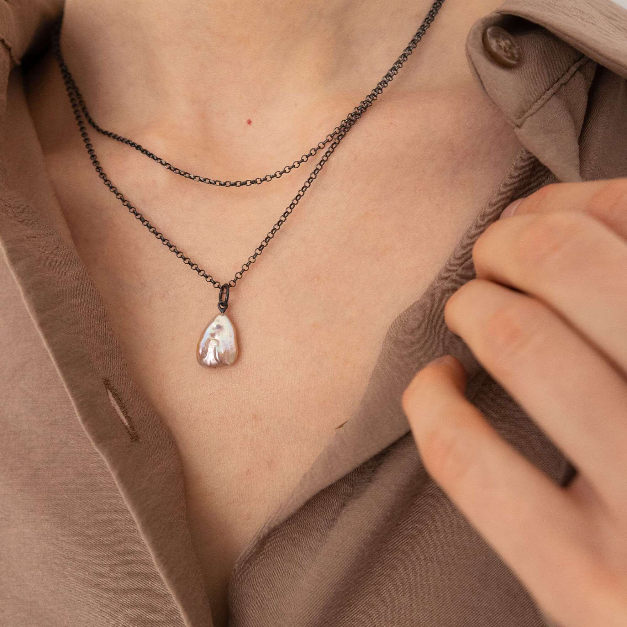 Obo_handcraft Подвеска Розовая с жемчугом