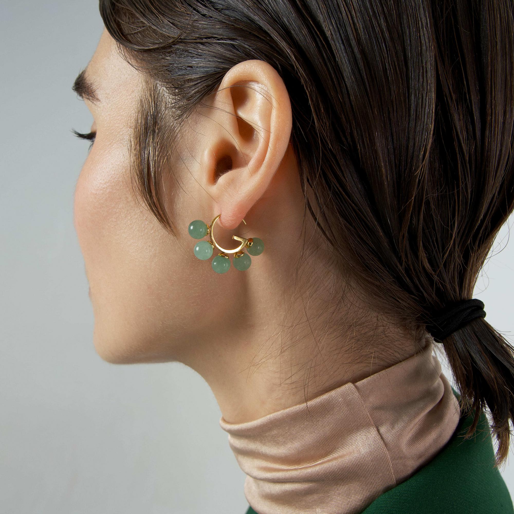 Natasha Gelb Ассиметричные серьги G с авантюрином