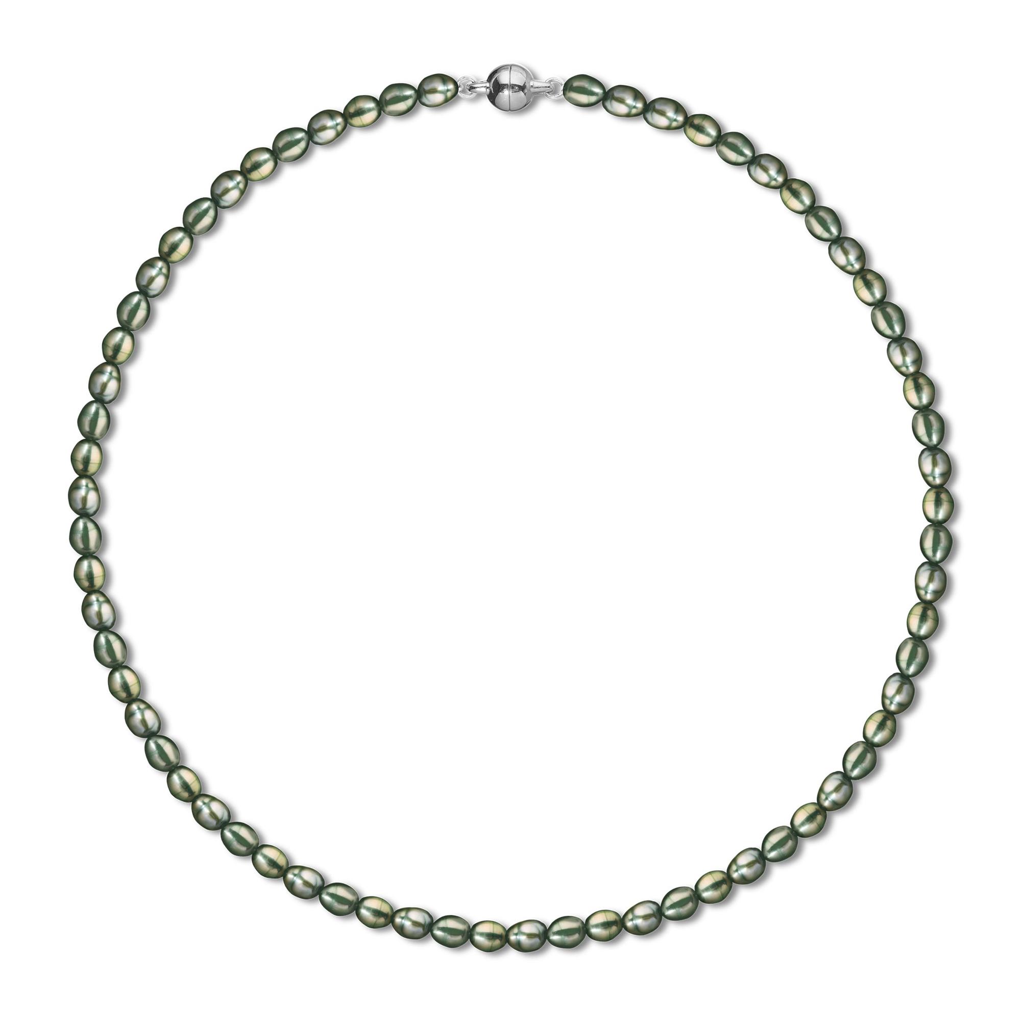 MA Колье с овальным зелёным жемчугом