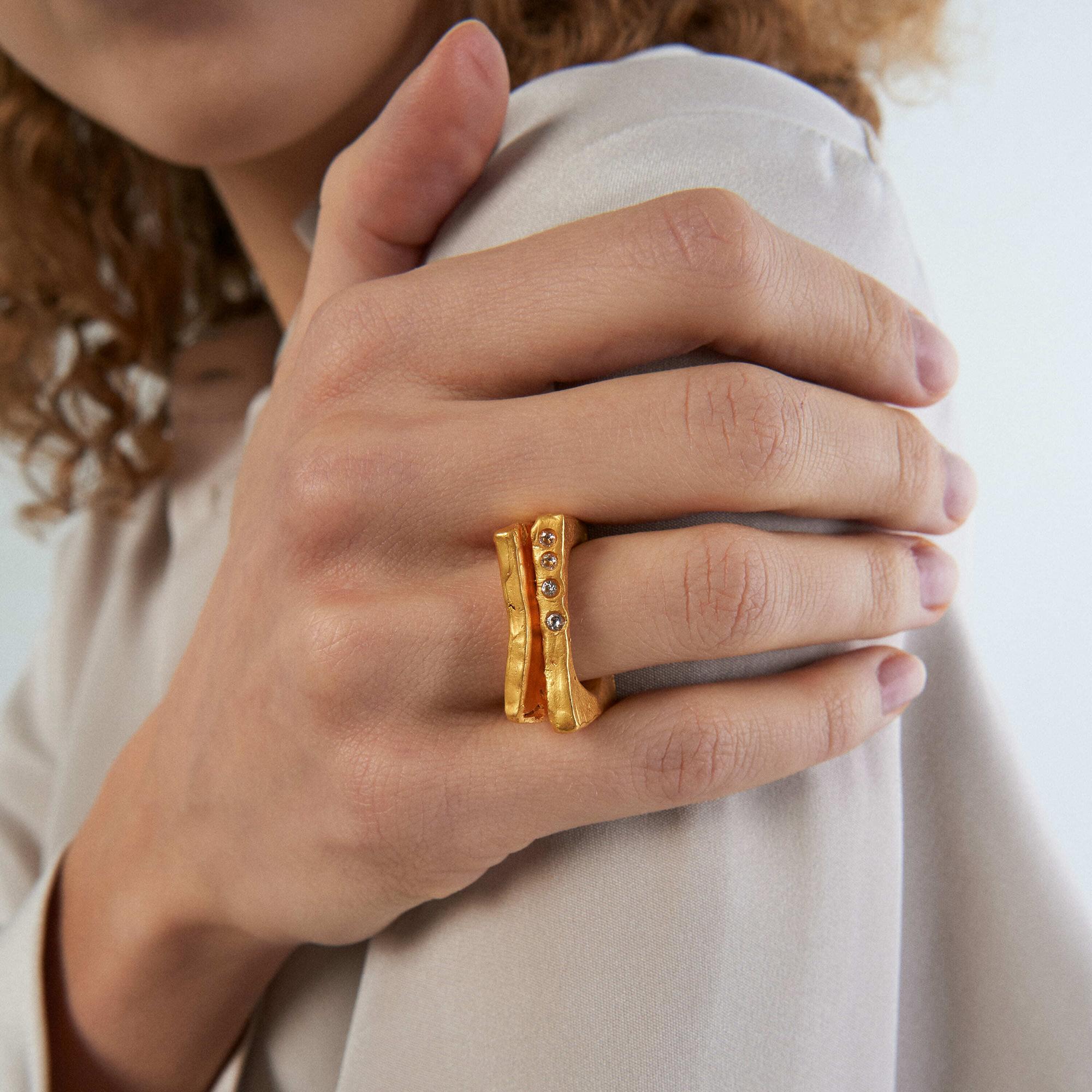 Verėvkina Treasures Малое слоёное кольцо в позолоте