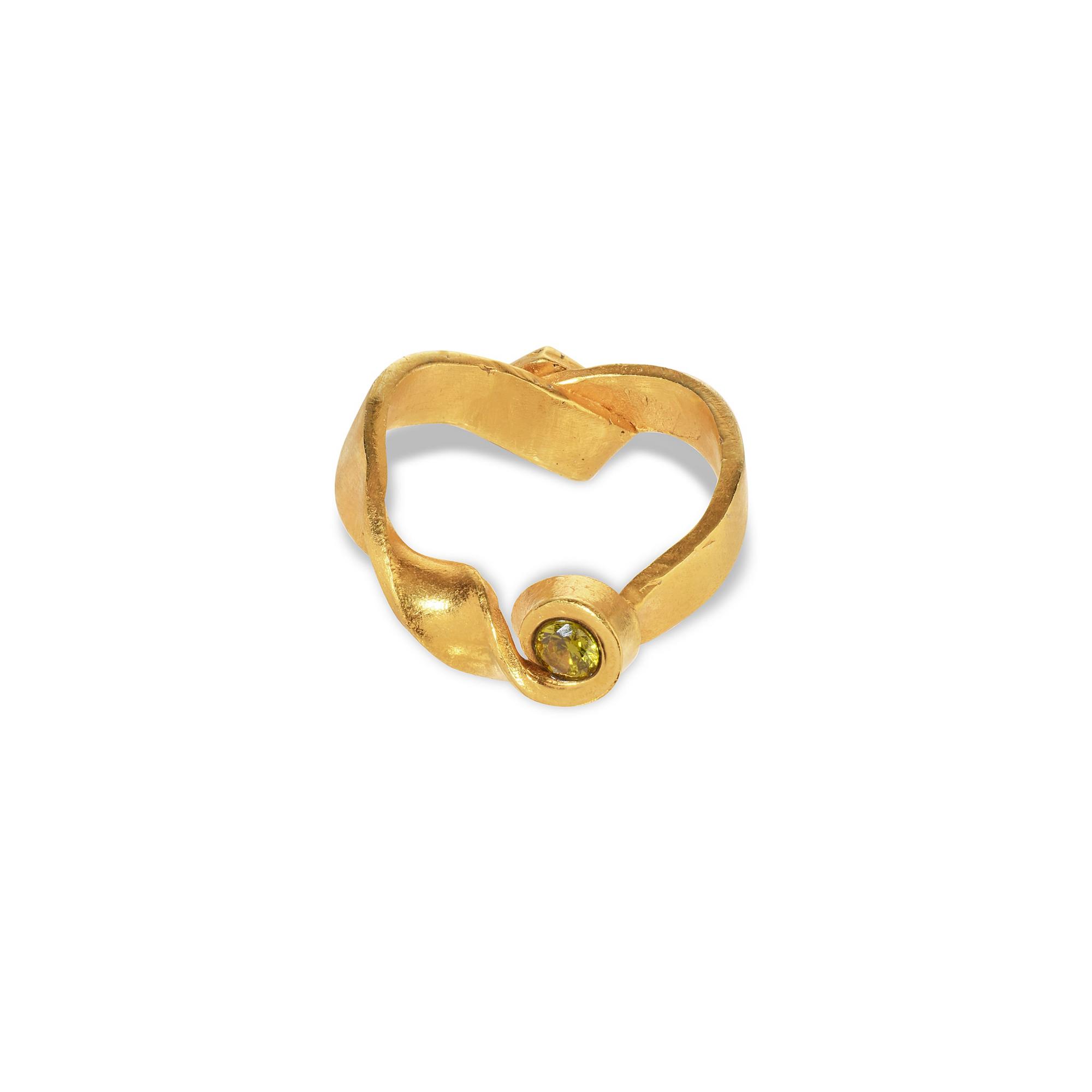 Verėvkina Treasures Кольцо Помолвочное в позолоте с зеленым фианитом