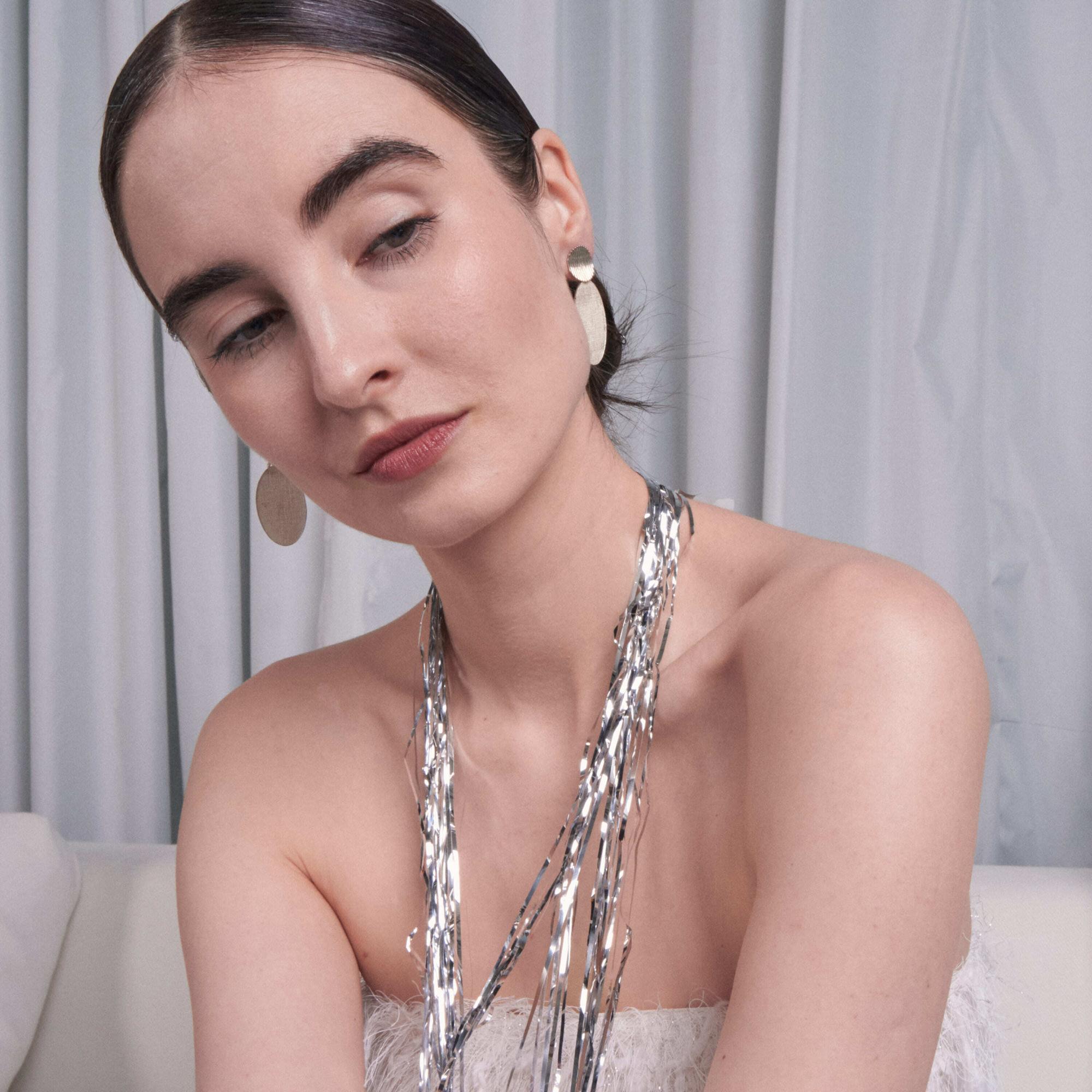 MINE Двойные серьги в серебре