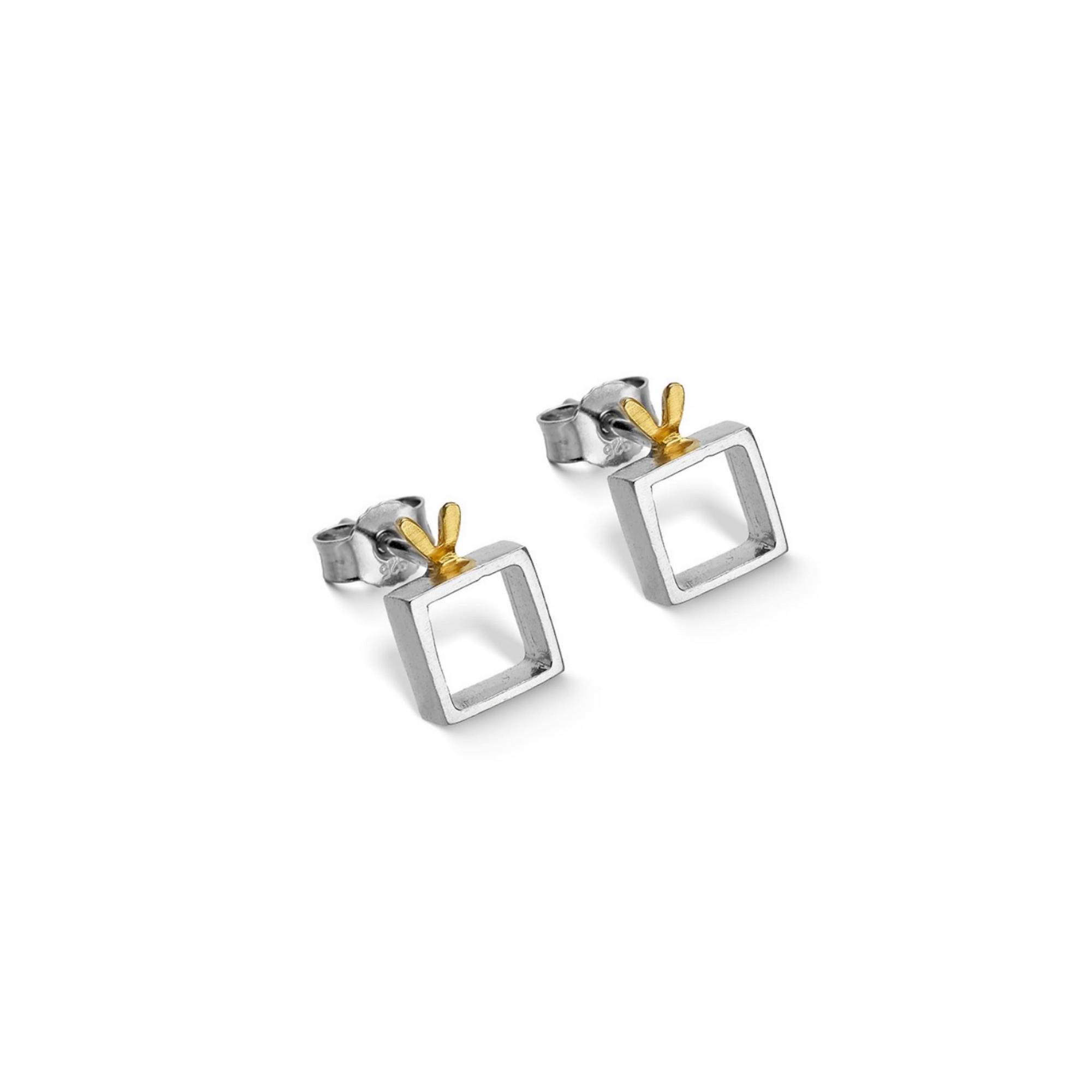 Kiss The Frog Studio Серьги Сердце в квадрате