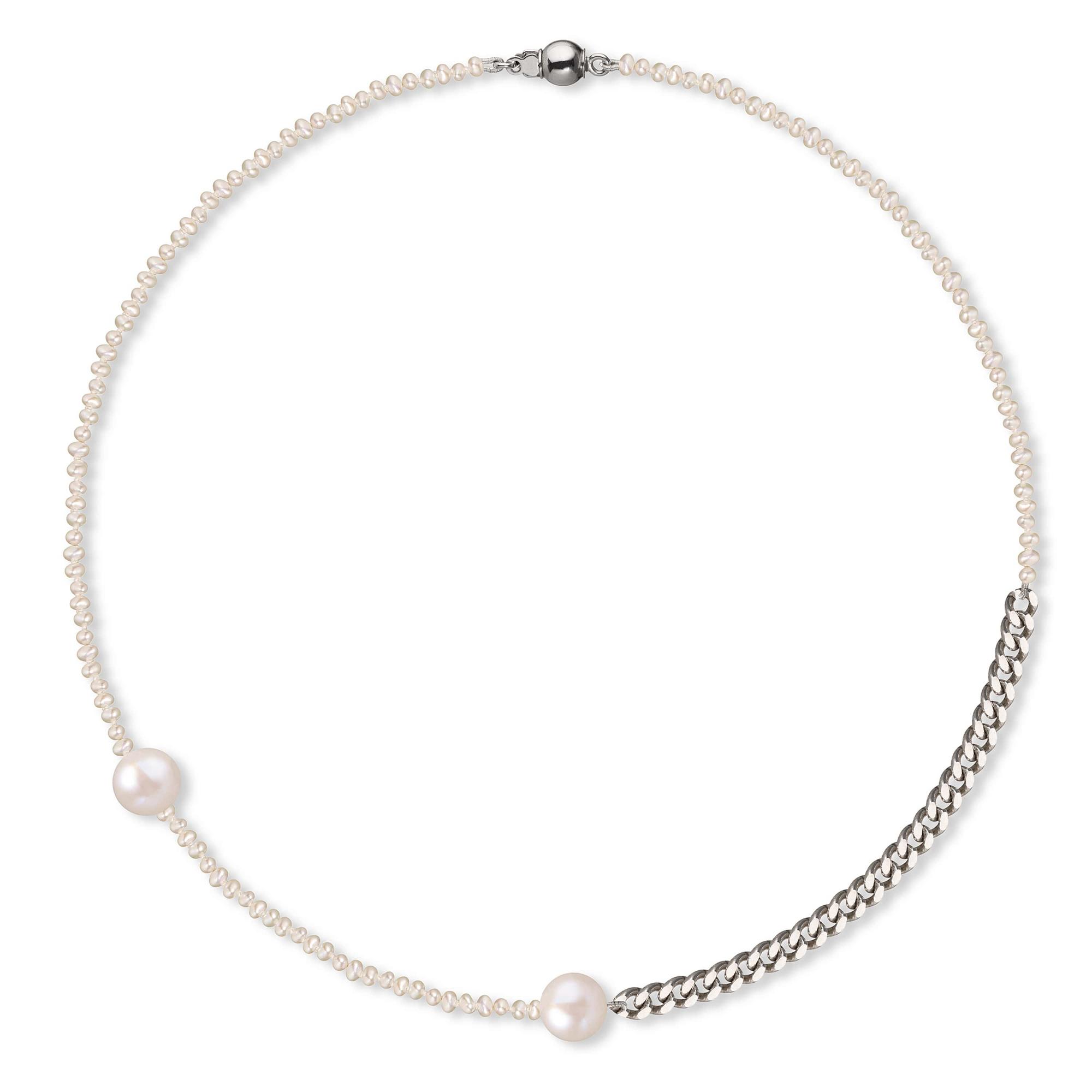 MA Колье с жемчугом и крупной цепочкой