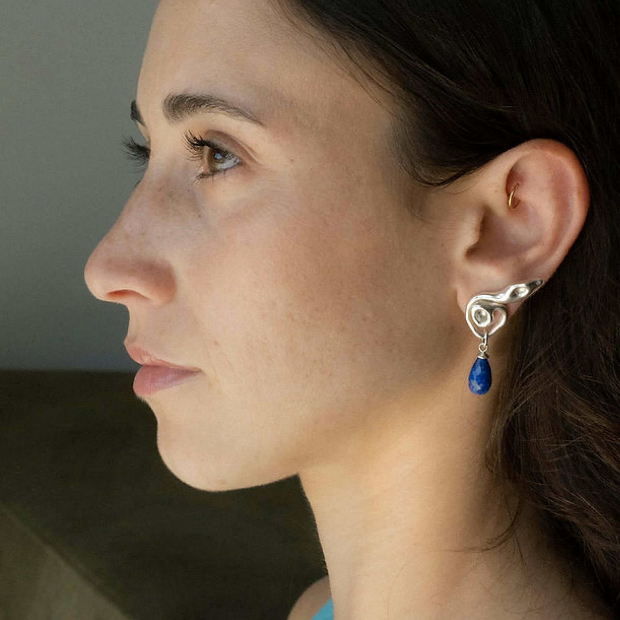 YOSTER Серьги Majestic Lapis Spiral