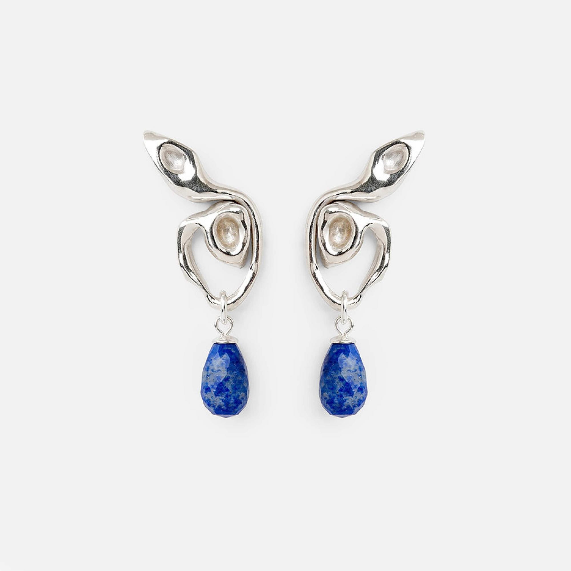 YOSTER Серьги Majestic Lapis Spiral