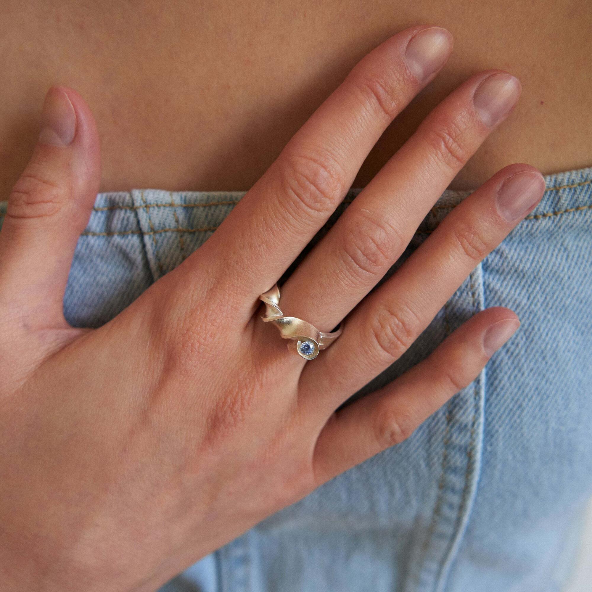 Verėvkina Treasures Кольцо Помолвочное с голубым фианитом