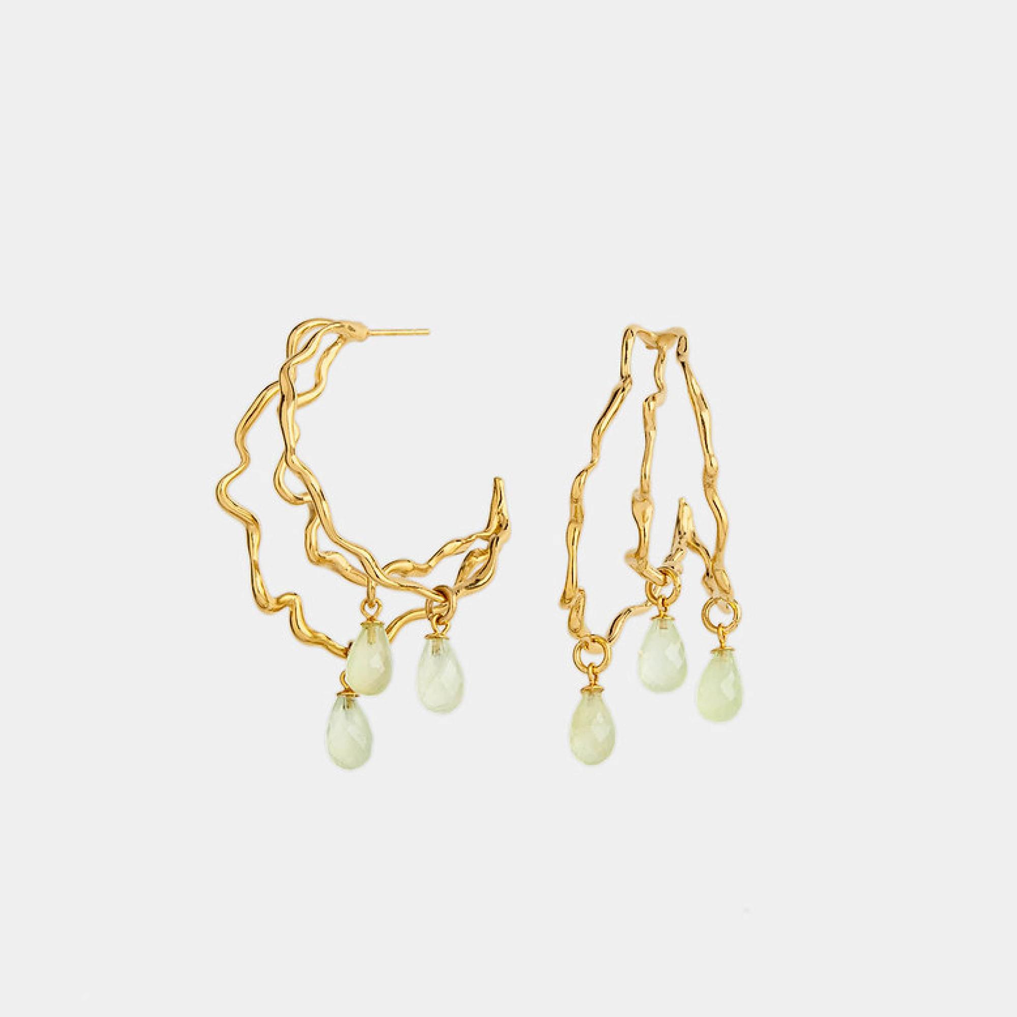 YOSTER Серьги Paranite Blooming в позолоте с паронитом