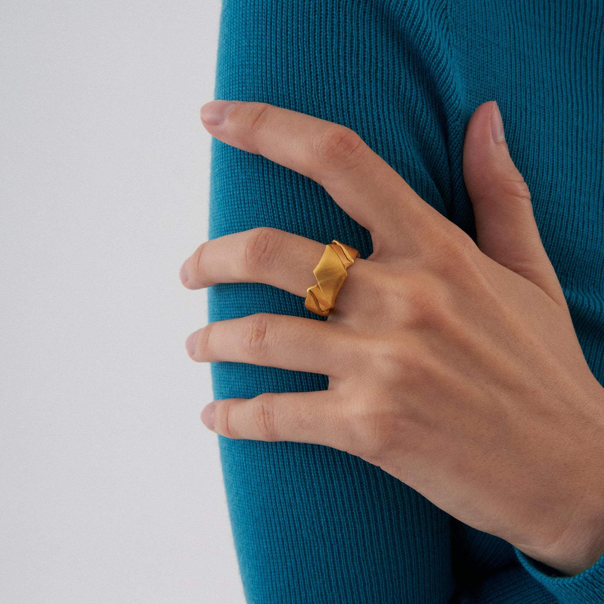 Verėvkina Treasures Кольцо Оригами в позолоте