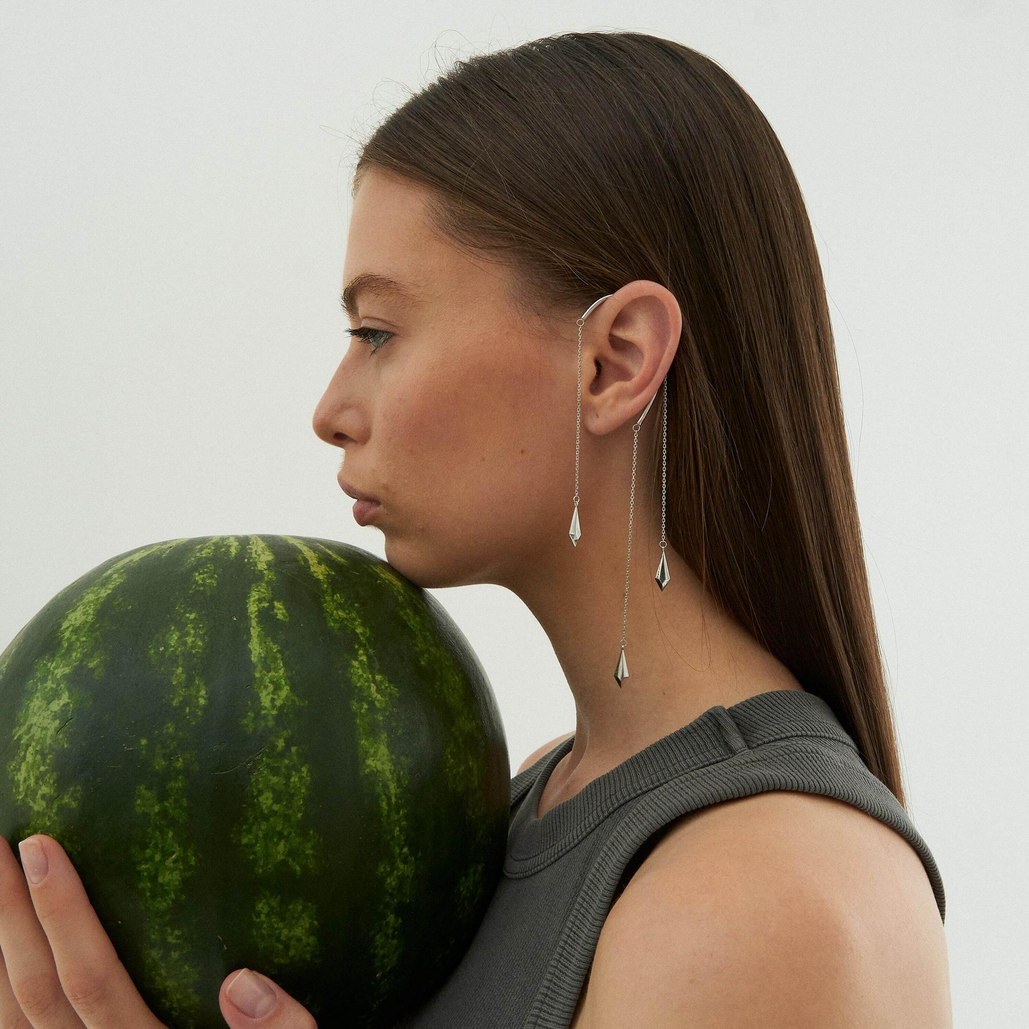 NULLUM Кафф с кристаллами в серебре