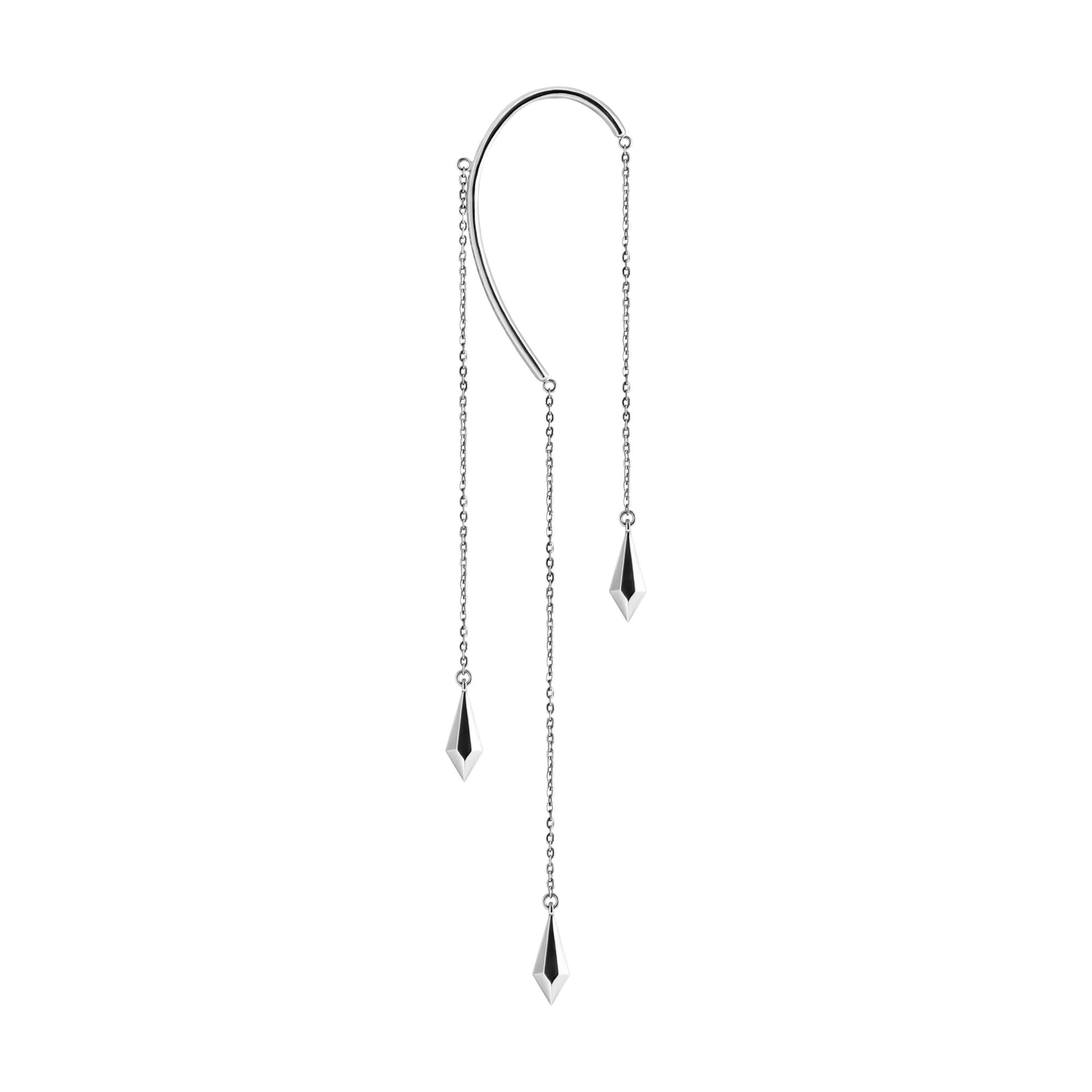 NULLUM Кафф с кристаллами в серебре