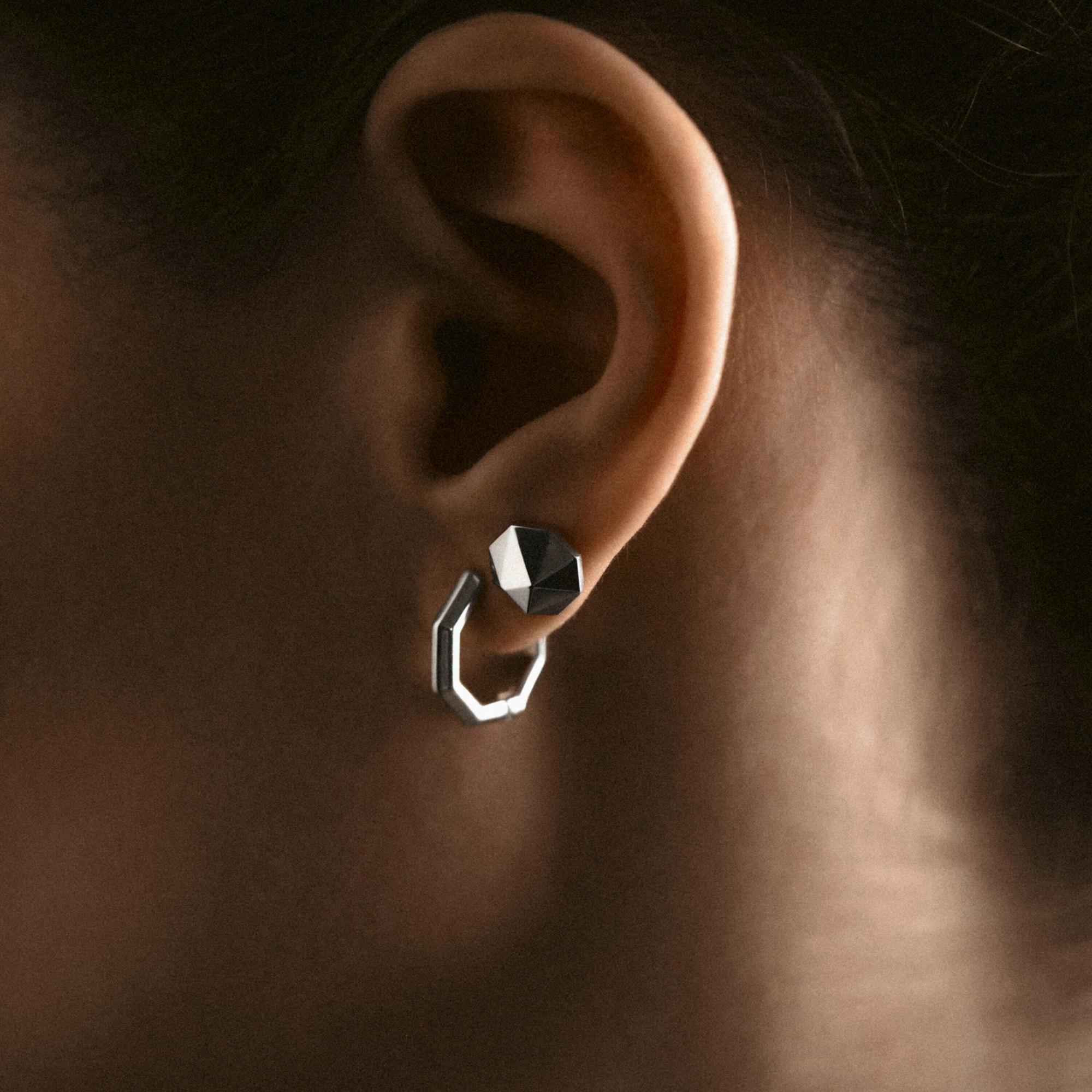 NULLUM Пусеты Кристалл мини покрытые родием