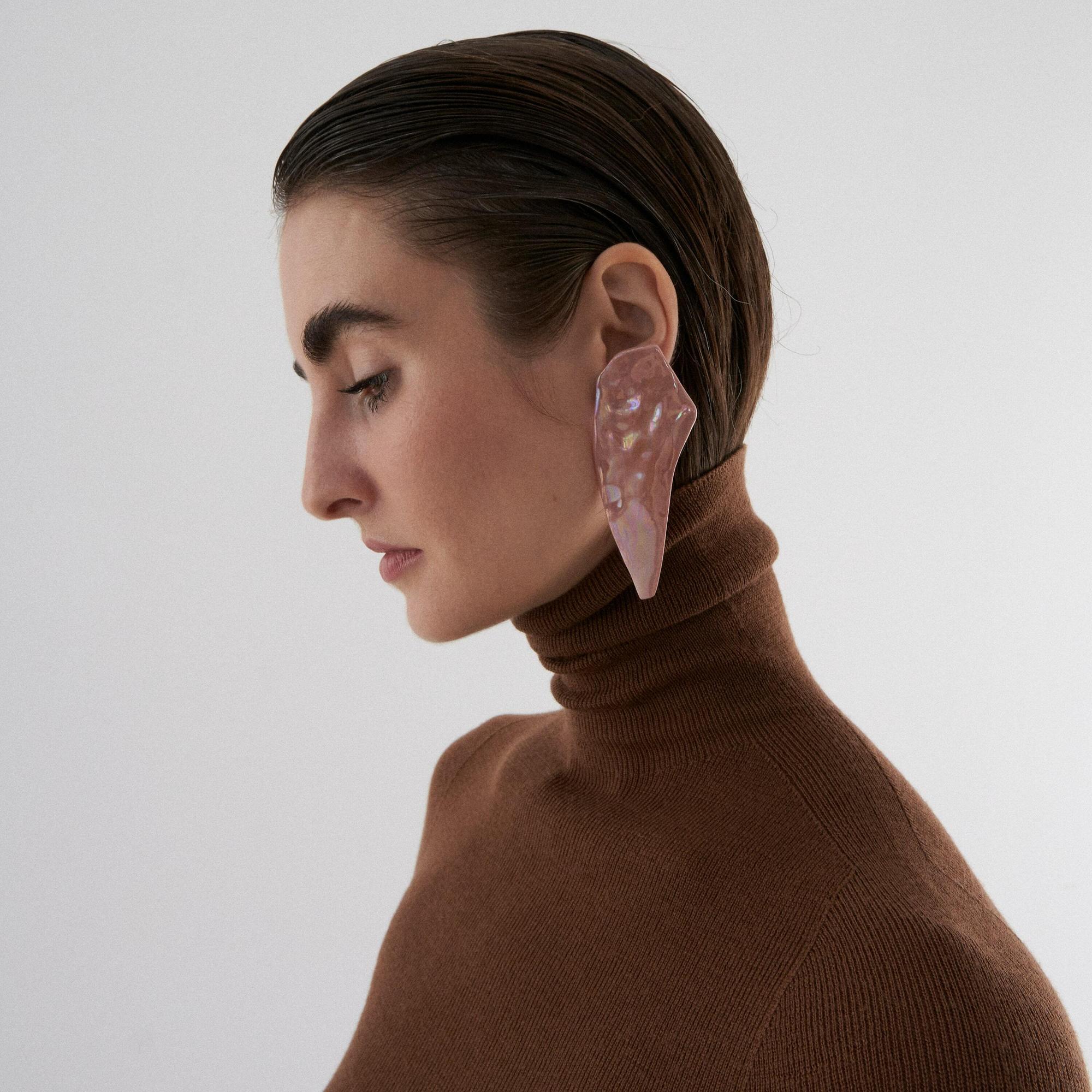 RES Objects Серьги «Фрагменты» большие в розовом