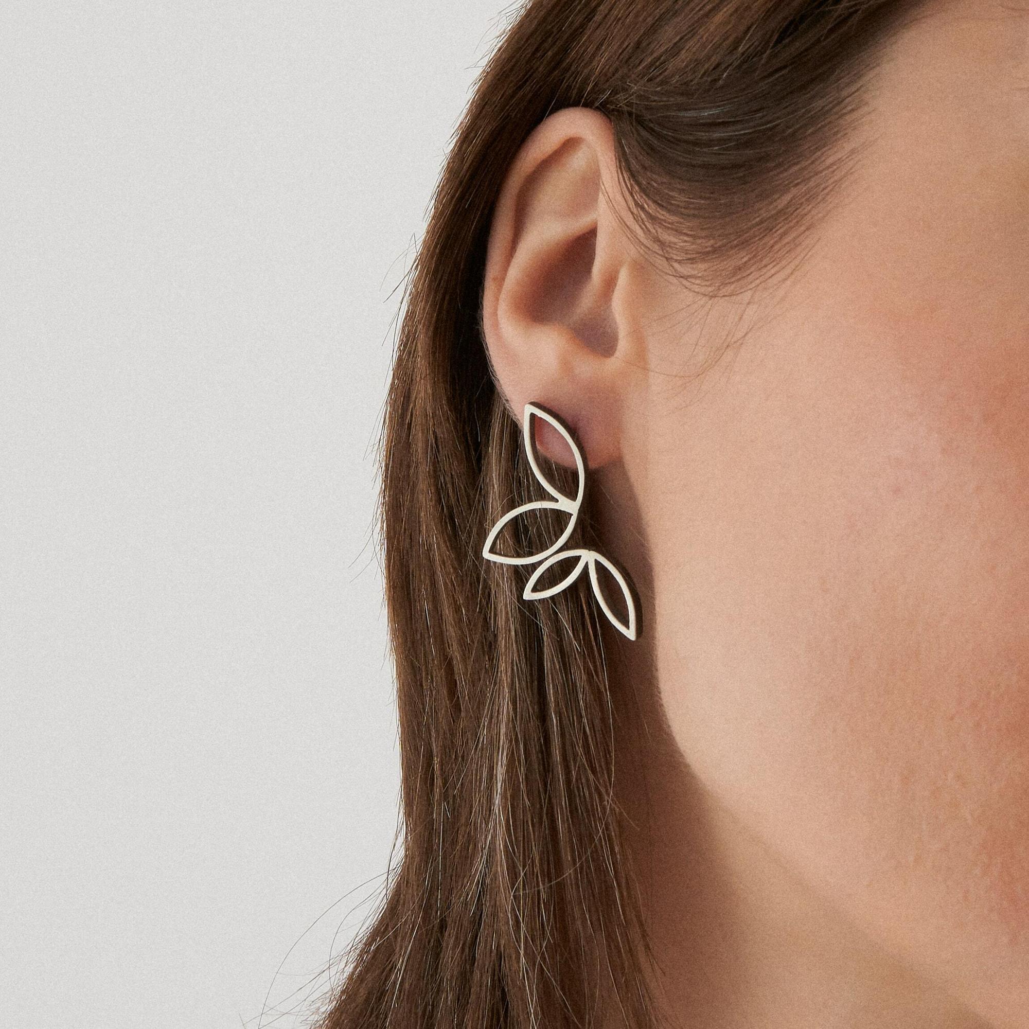 Burcu Büyükünal Серьги Leaves Double