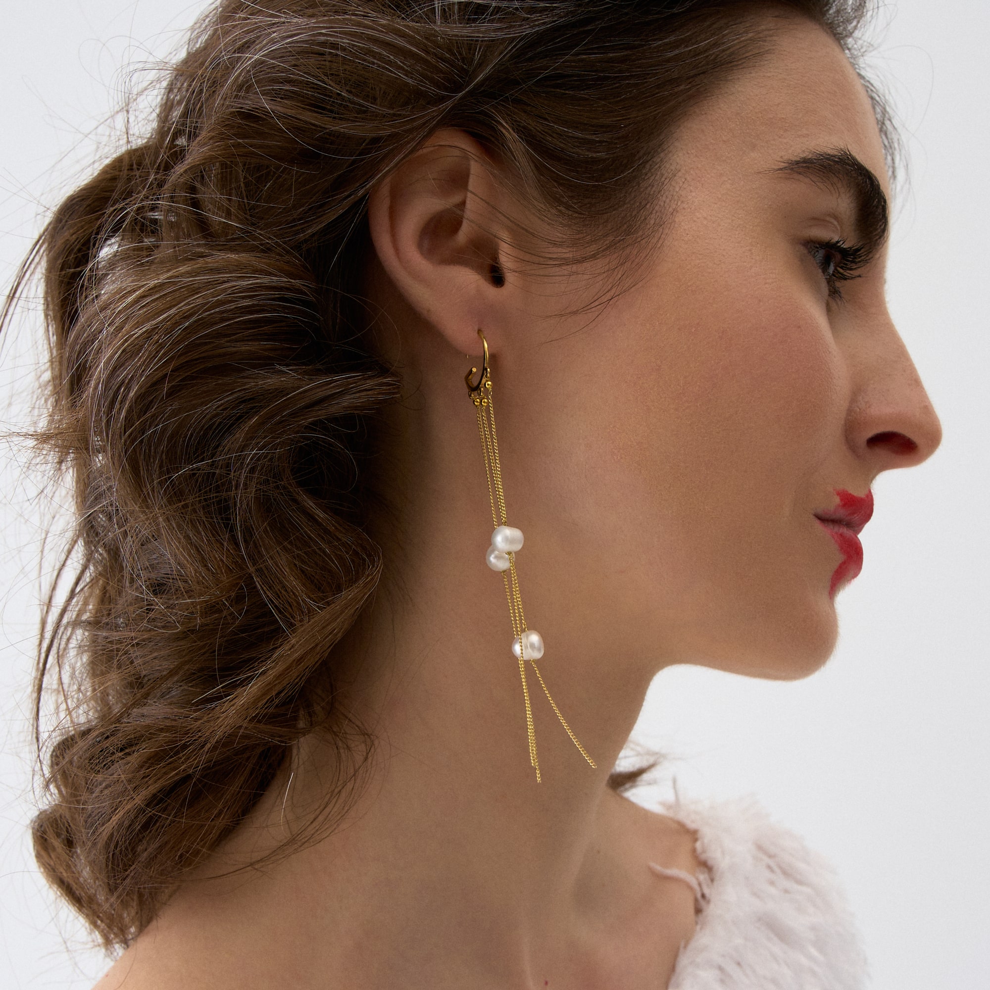 Natasha Gelb Серьги G Cascade с жемчугом