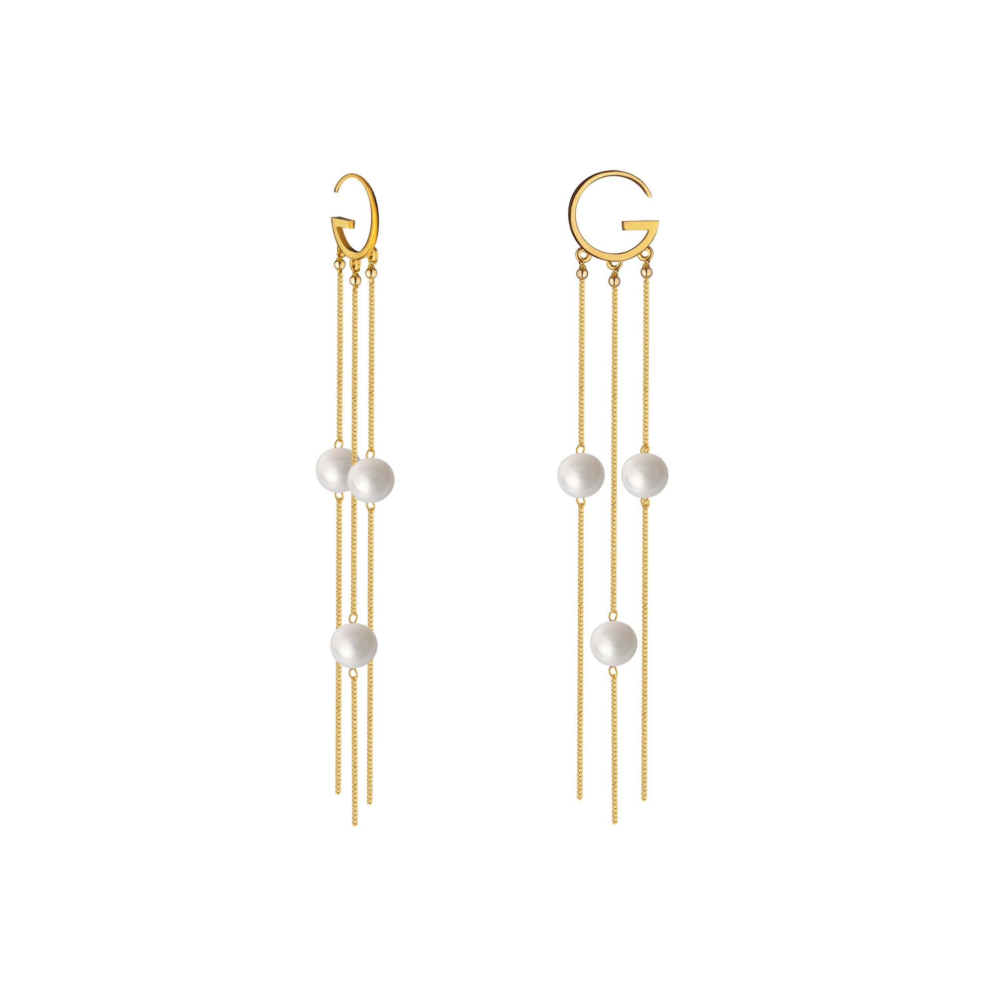 Natasha Gelb Серьги G Cascade с жемчугом