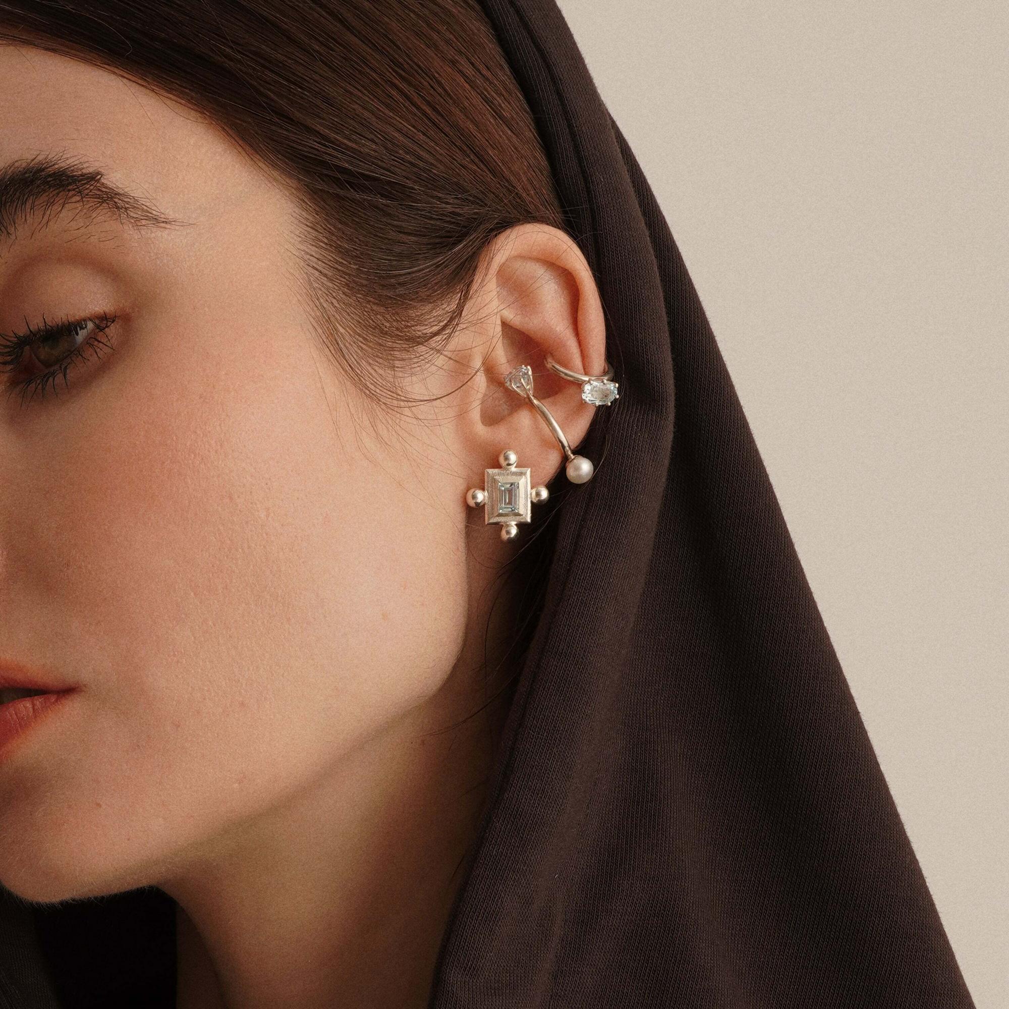 MA Серьги Ancient System с голубым топазом