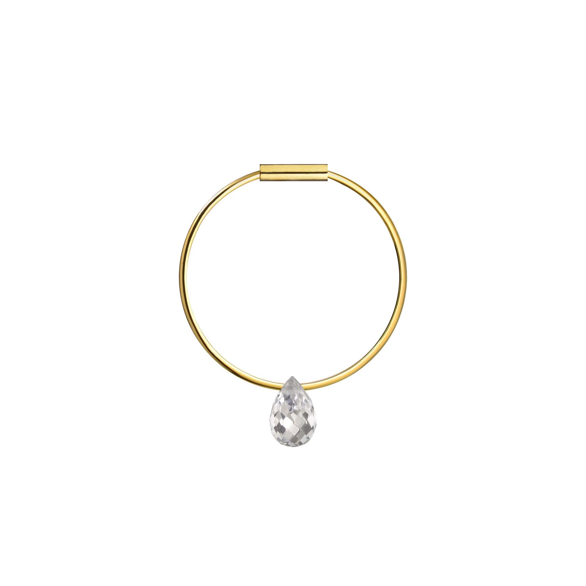 Natasha Gelb Тонкое кольцо с подвижной каплей прозрачного фианита