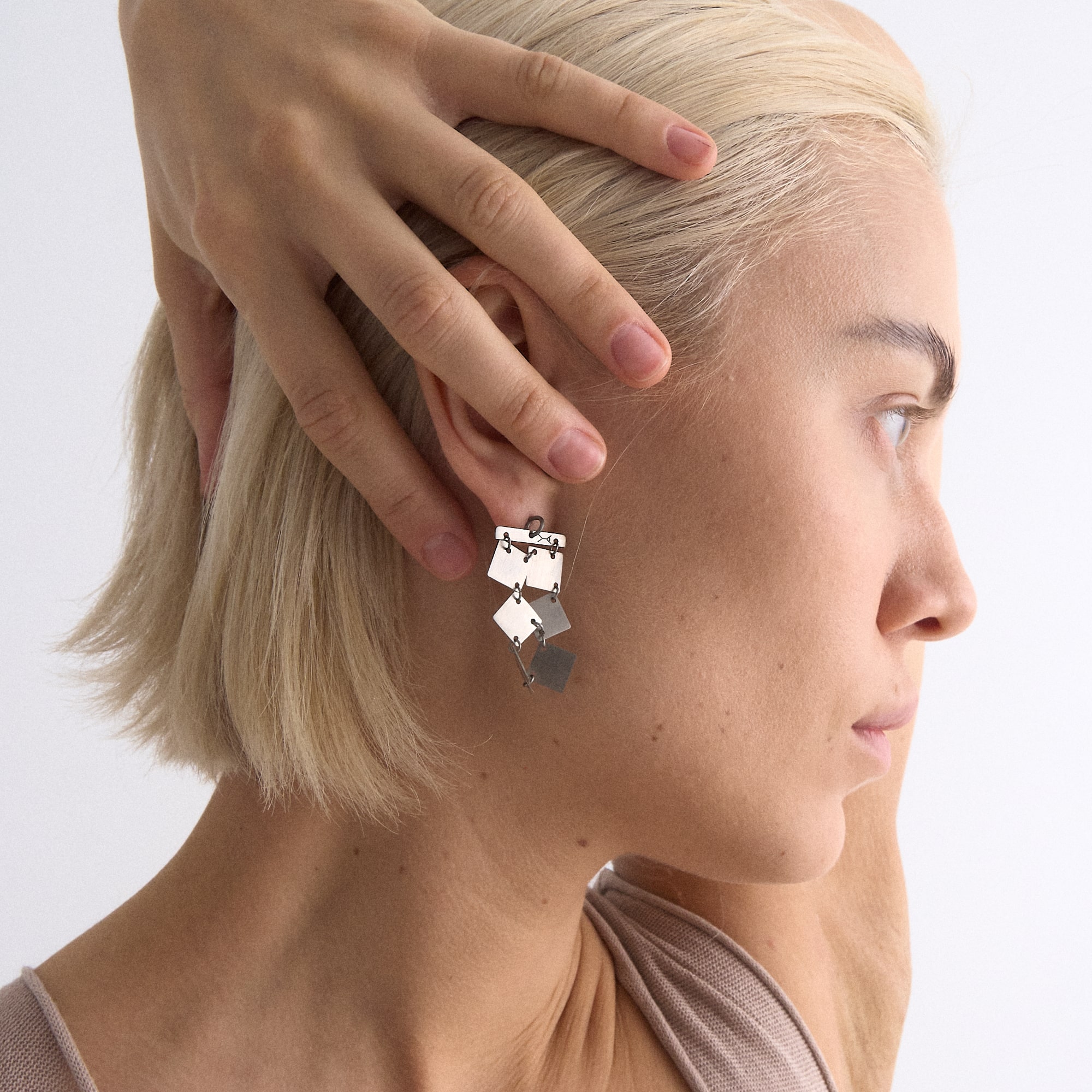 YA Серьги из квадратиков