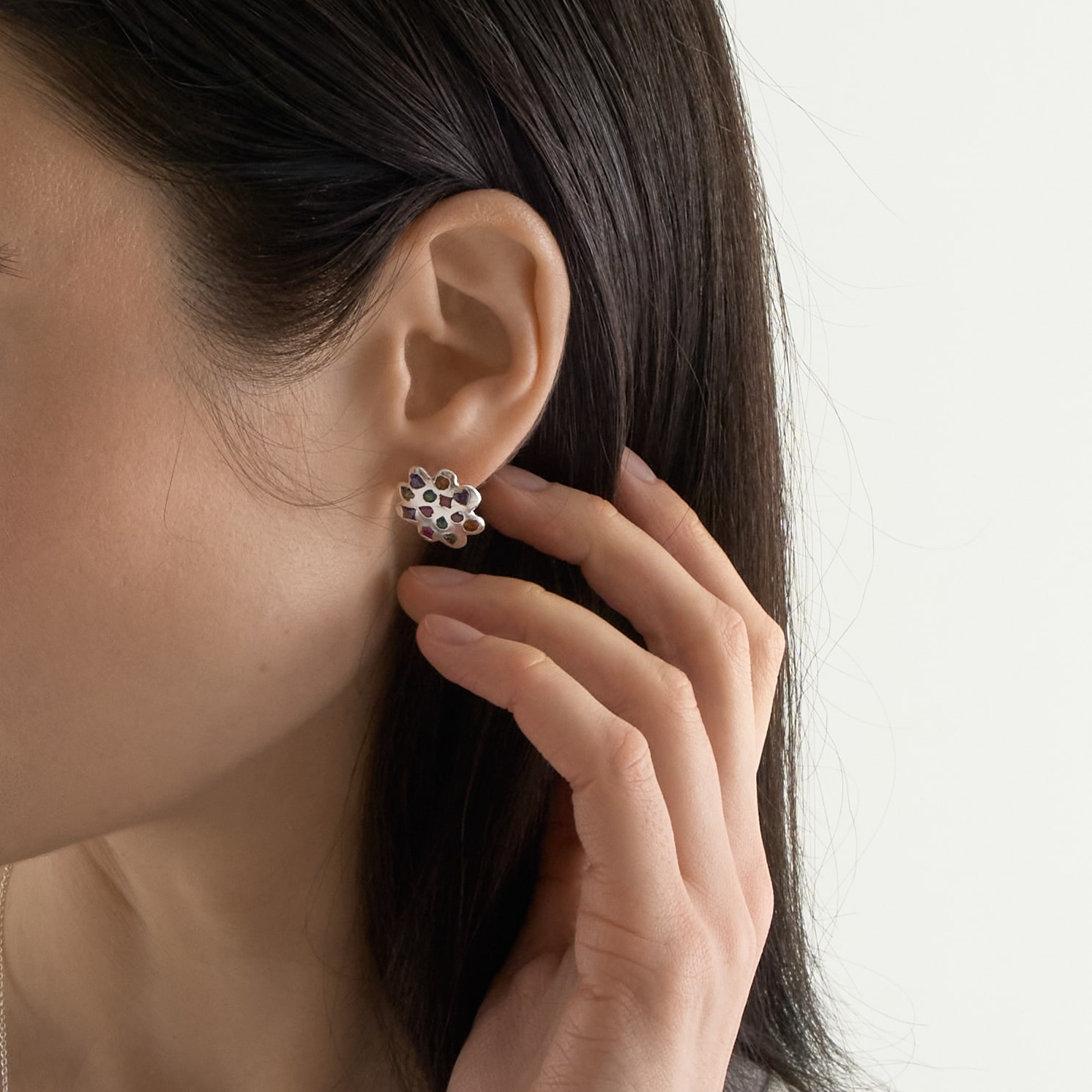 Most Art Metal Серьги с вплавленными фианитами Ботанический Сад