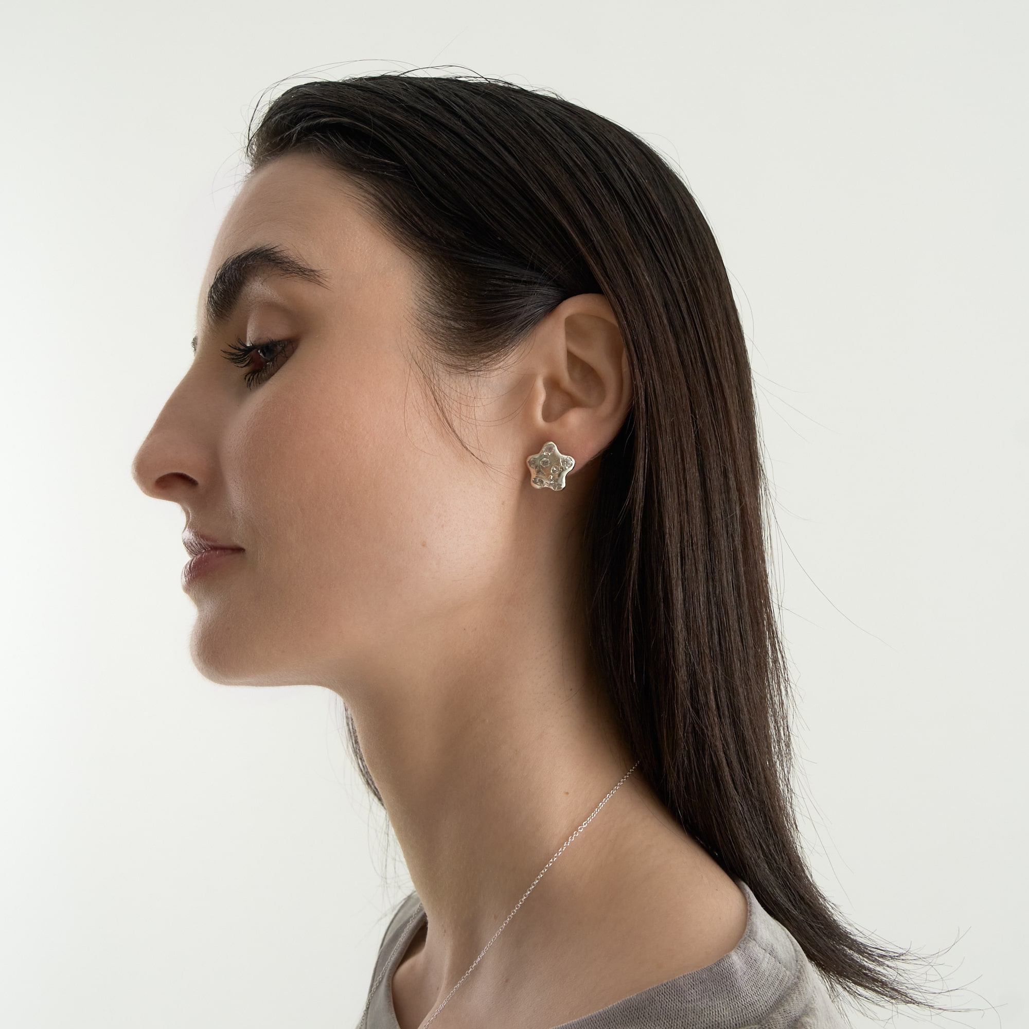 Most Art Metal Серьги в виде звезды с прозрачными вплавленными фианитами