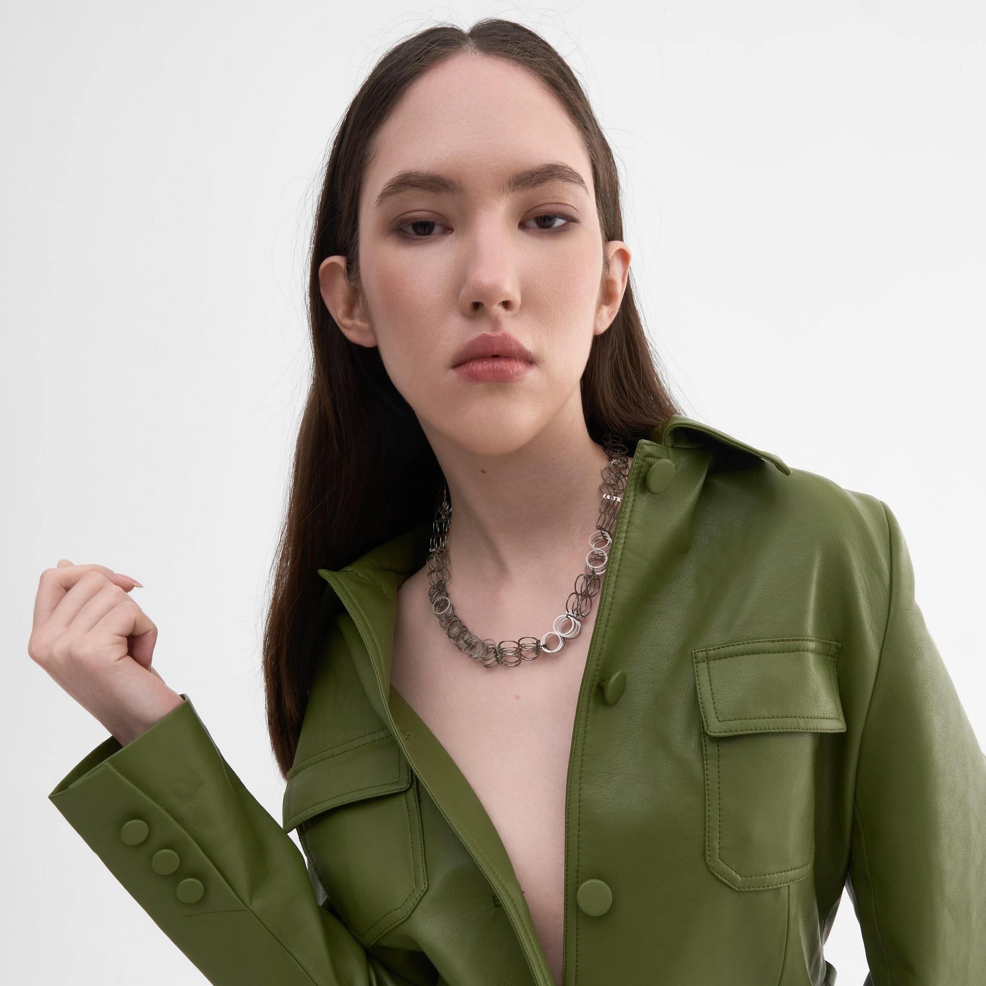 YA Многослойное колье из титановых колец