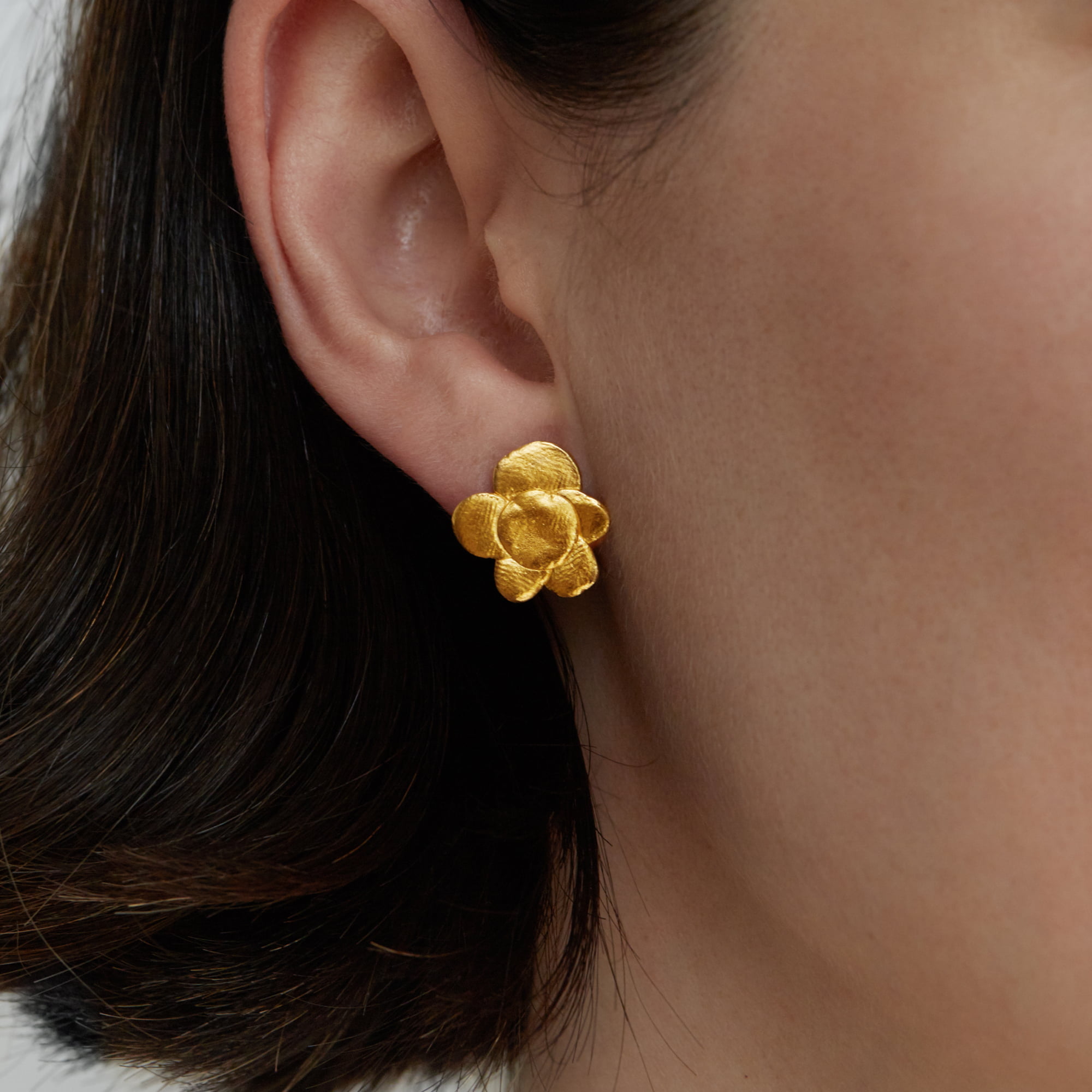 Sasha Gunga Серьги Цветочки в позолоте