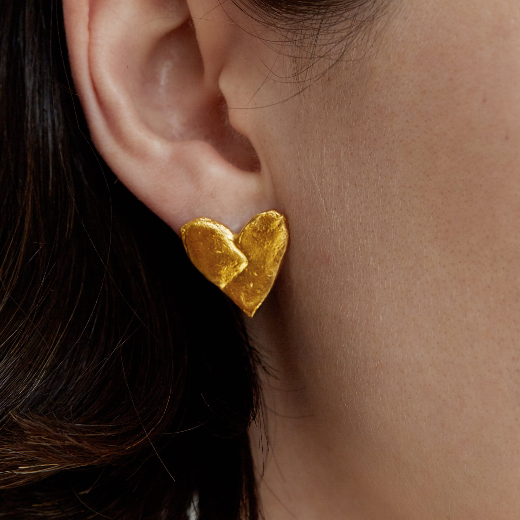Sasha Gunga Серьги Сердца в позолоте