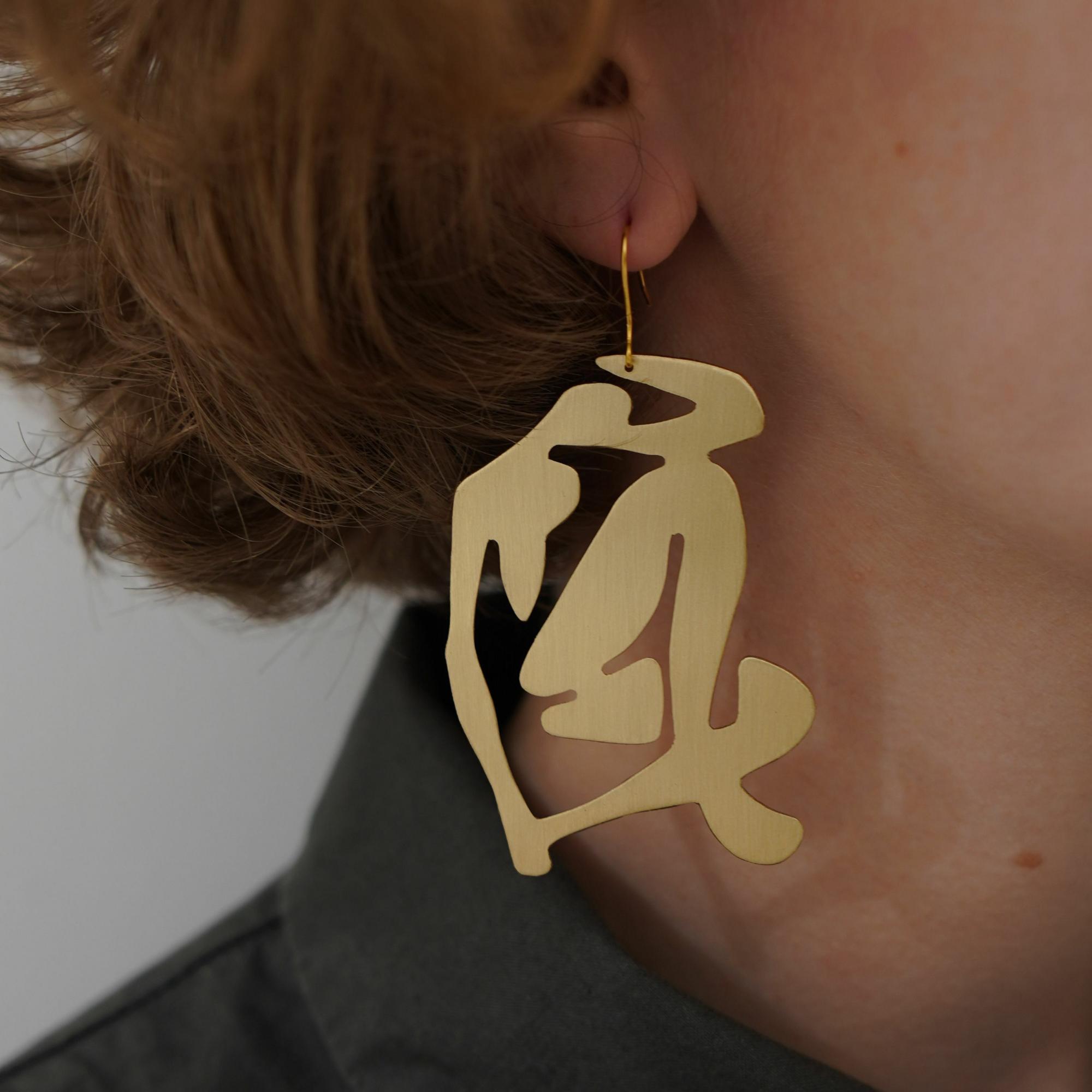 Sarafan Jewelry Серьги Сидячая обнаженная по графике Анри Матисса