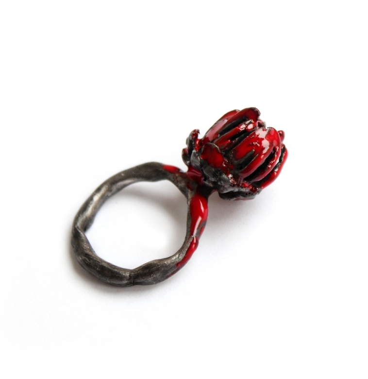 Alisa Letsius Кольцо с красной эмалью