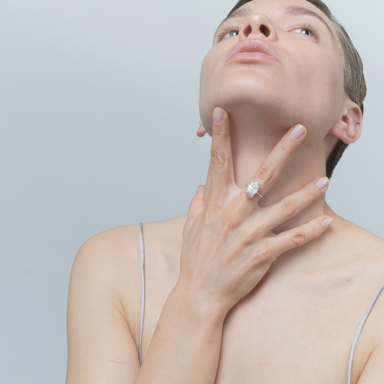 MIRTA Кольцо Rock с аквамарином