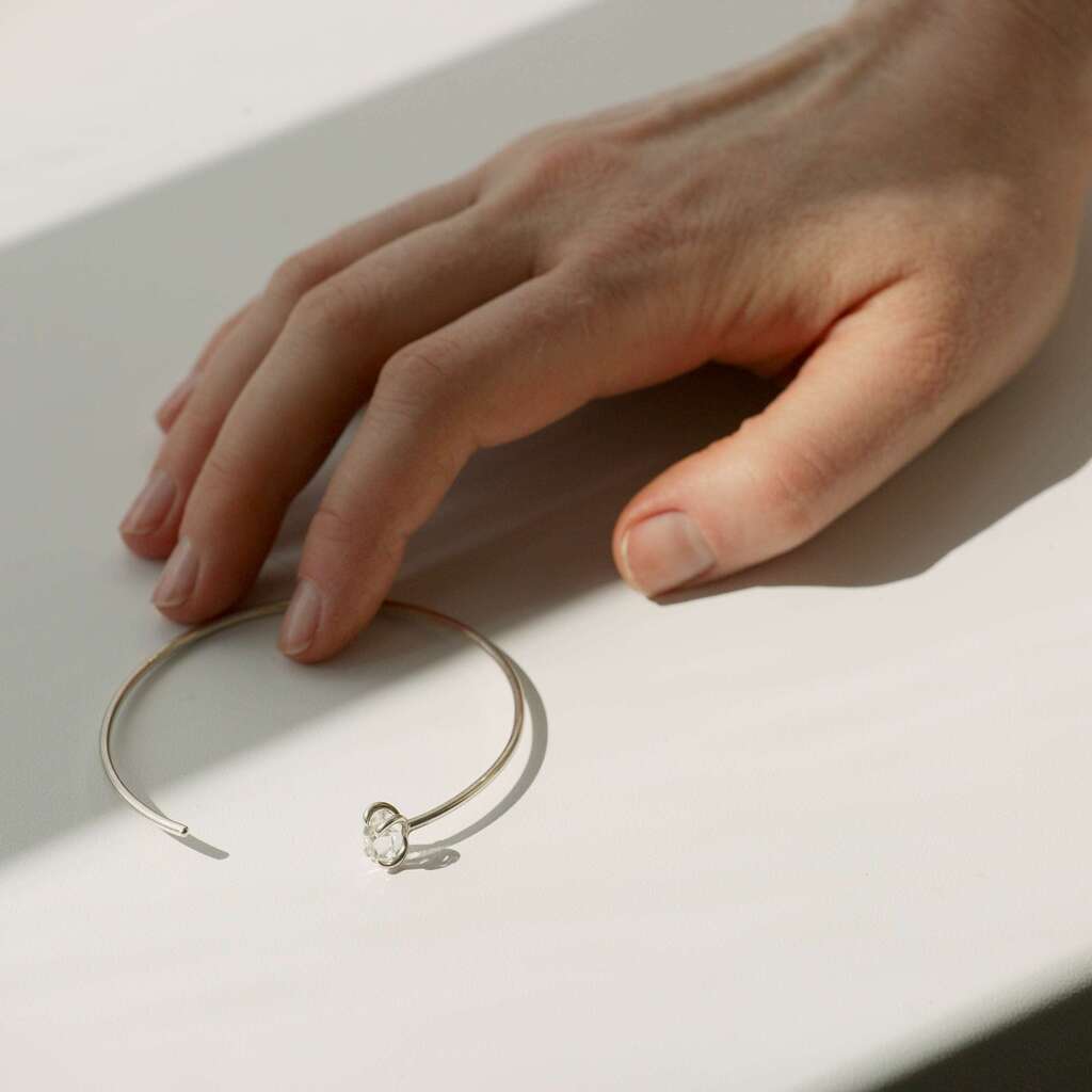 MIRTA Открытый браслет Herkimer с бриллиантом