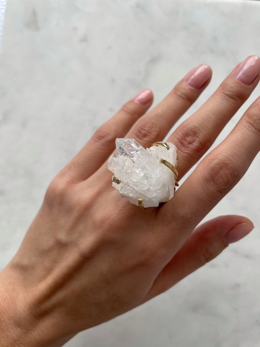 Кольцо с горным хрусталем