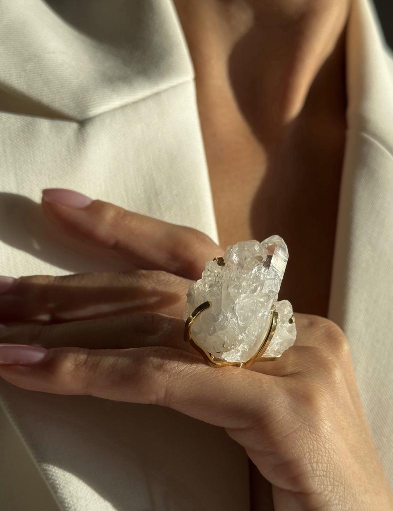 Кольцо с горным хрусталем