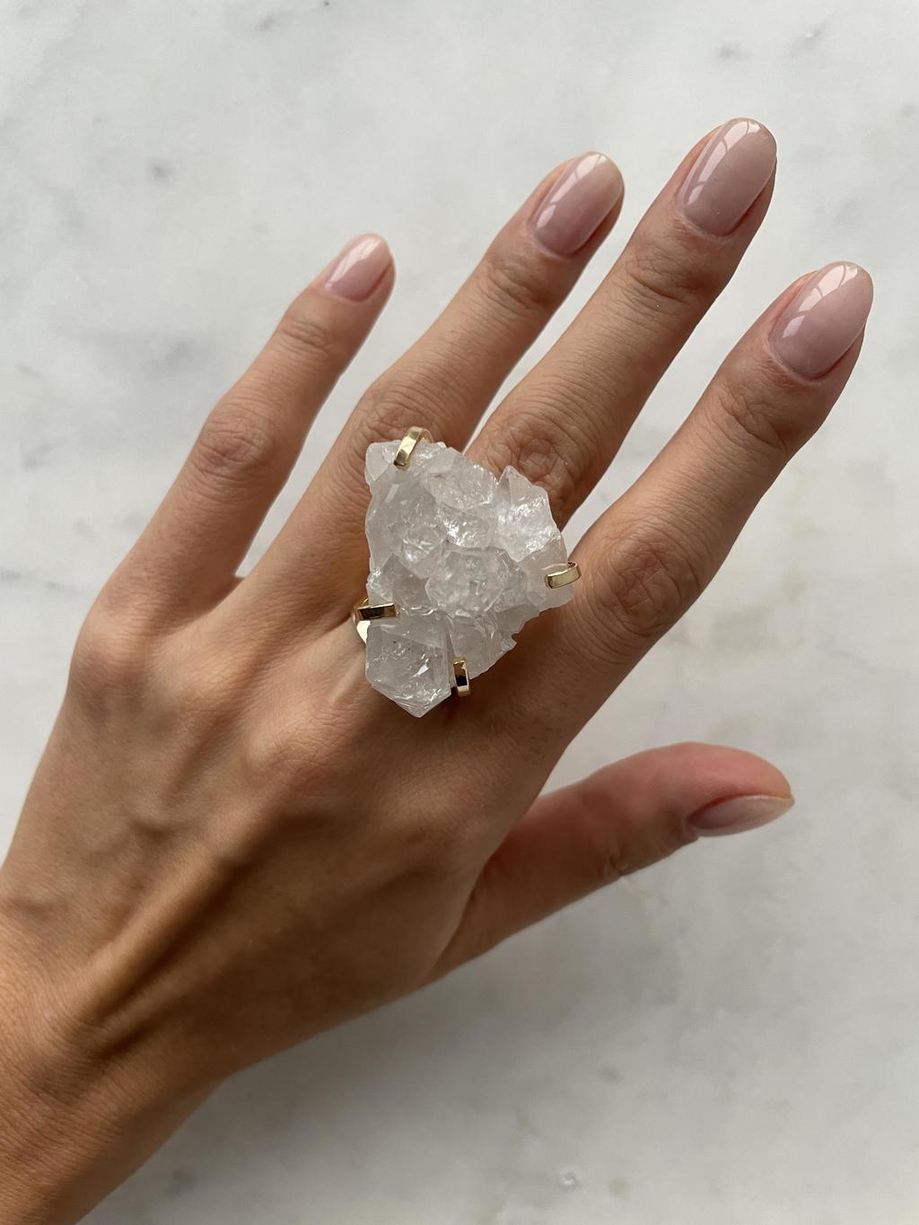 Кольцо с горным хрусталем