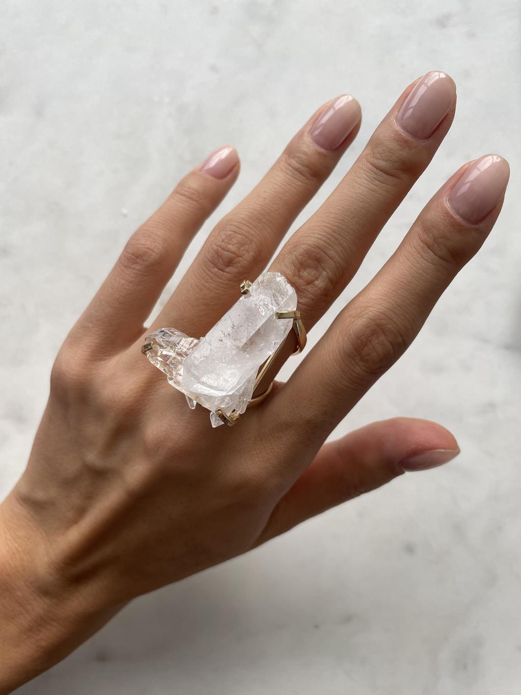 Кольцо с горным хрусталем
