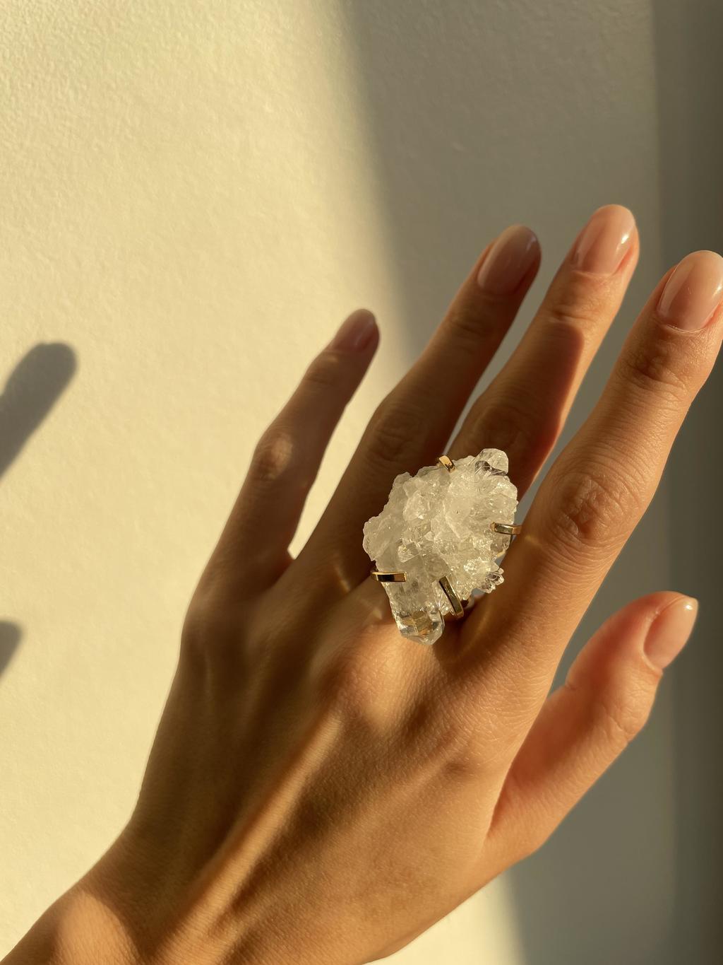 Кольцо с горным хрусталем